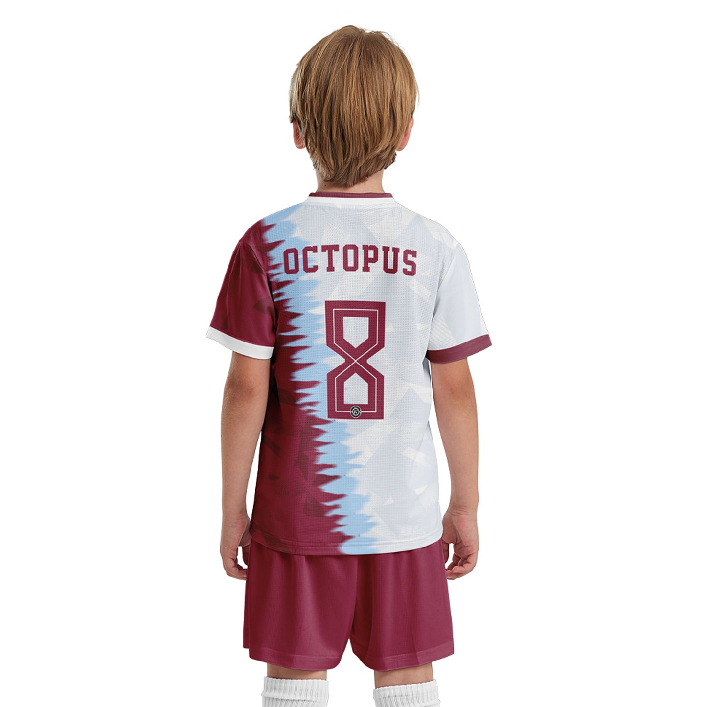 ORKY Boys Soccer Shirt with Short Personalize Name Number Girls Team Uniform Rock White