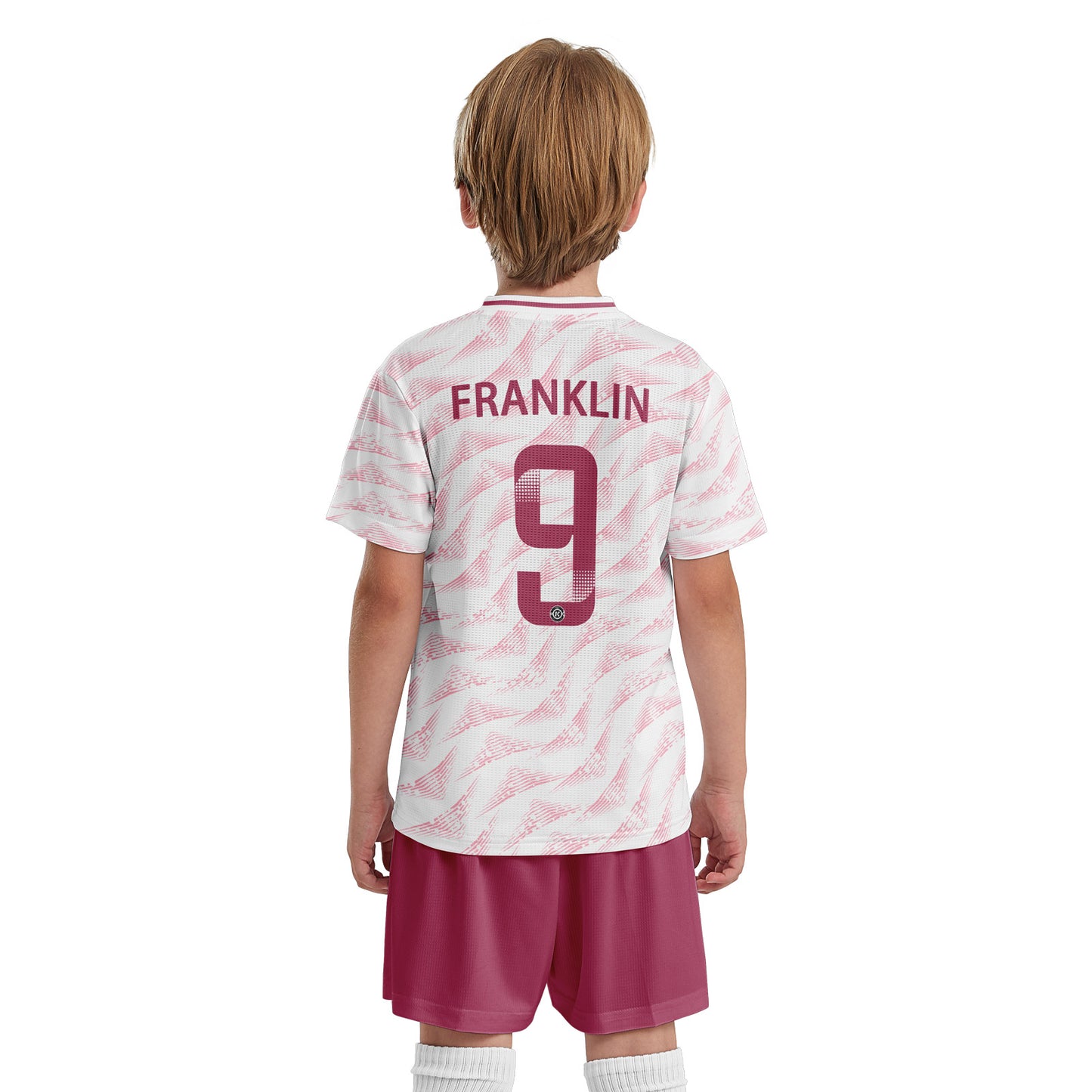 ORKY Soccer Jersey with Short Customize Name Kids White Football Uniform