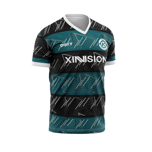 ORKY Men Soccer Shirt Sky-Fireworks Wome Kids Jersey Dark Green Modified Text Logo