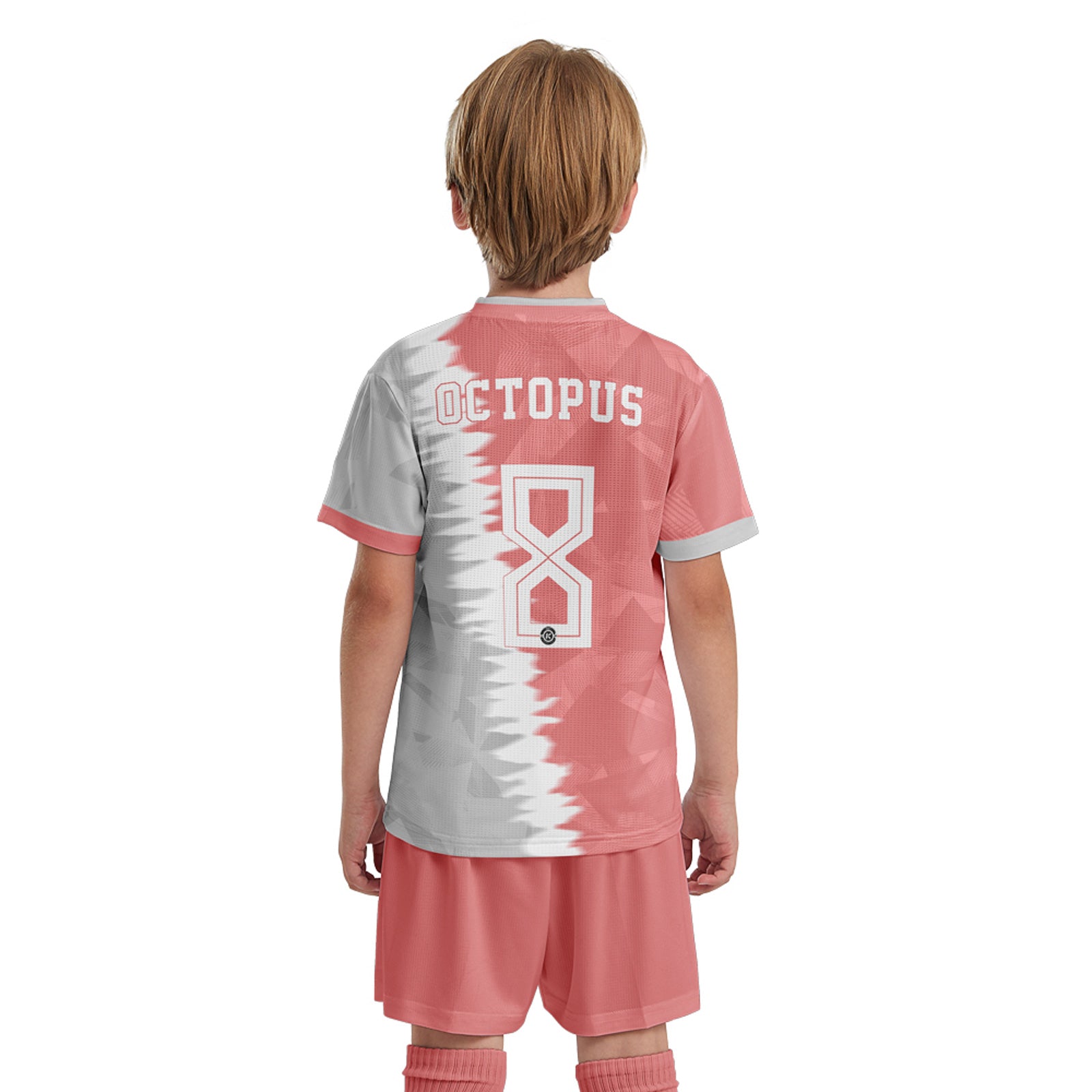 ORKY Kids Custom Soccer Shirt with Short Personalize Name Number Youth Team Uniform Rock Pink