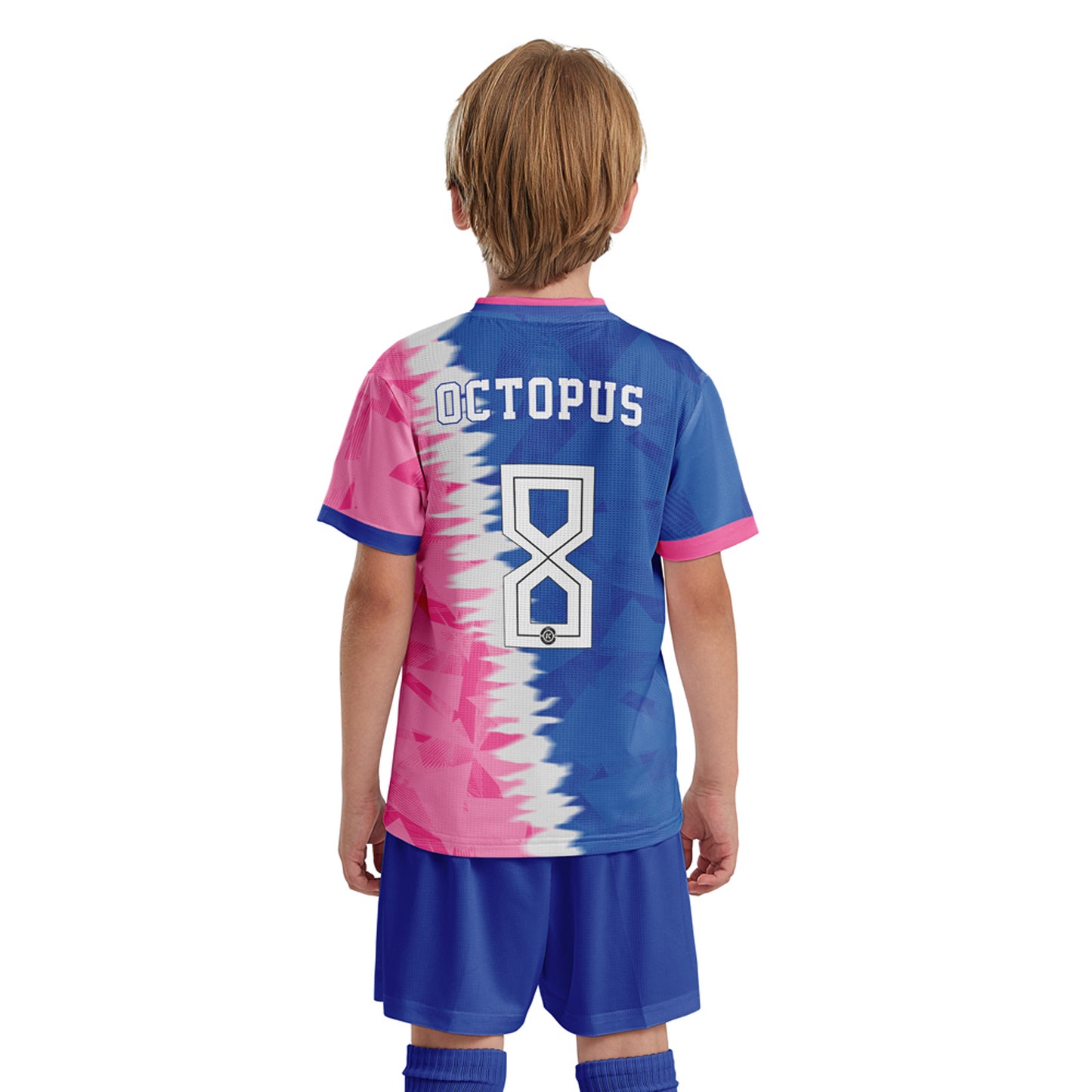 ORKY Boys Soccer Jersey with Short Customize Name Girls Football Uniform Argentina Blue