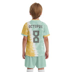 ORKY Kids Vintage Soccer Jerseys with Short Customize Football Uniform Light Green