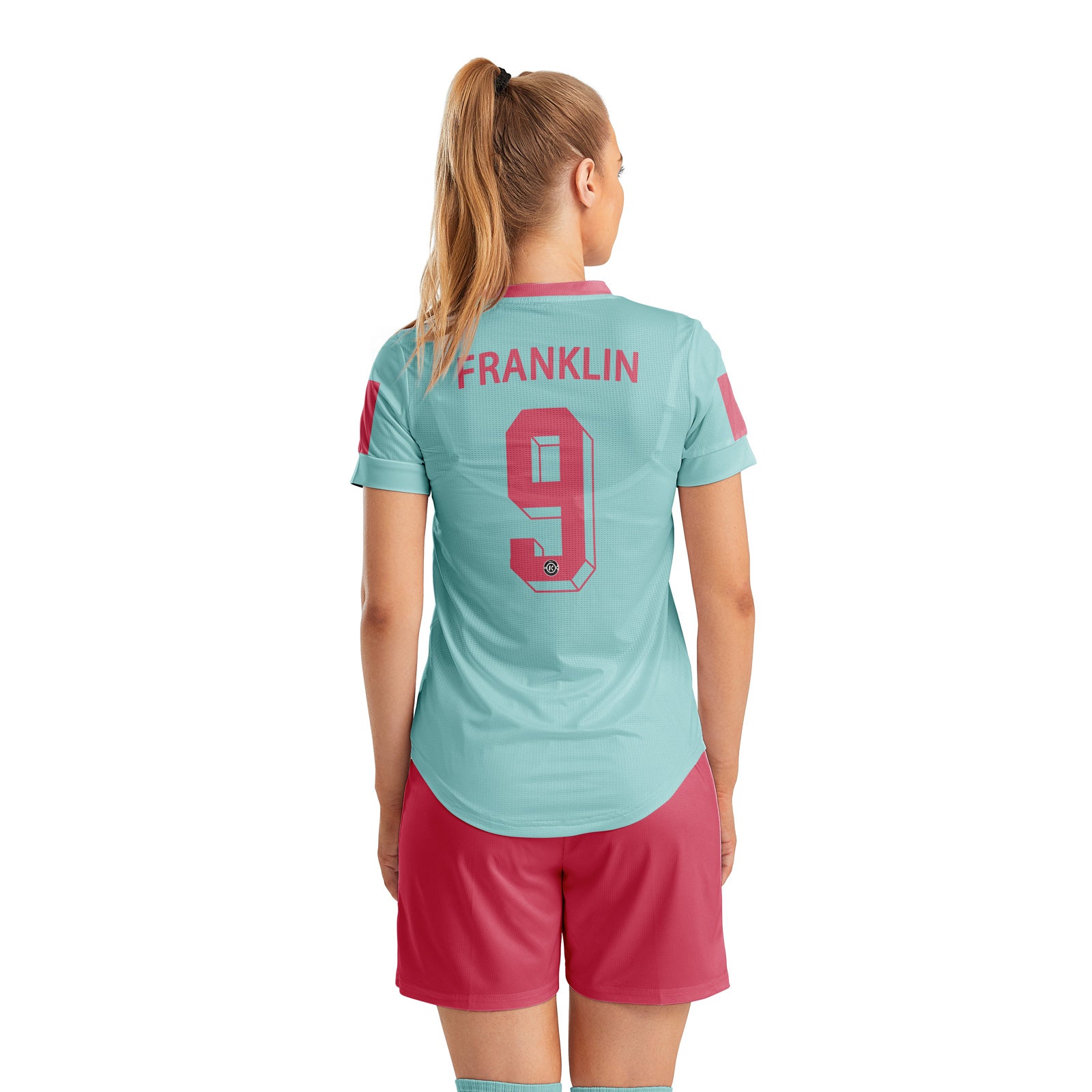 ORKY Women Soccer Shirt Short Customize Name Number Match Uniform Windward Pink Secondary image