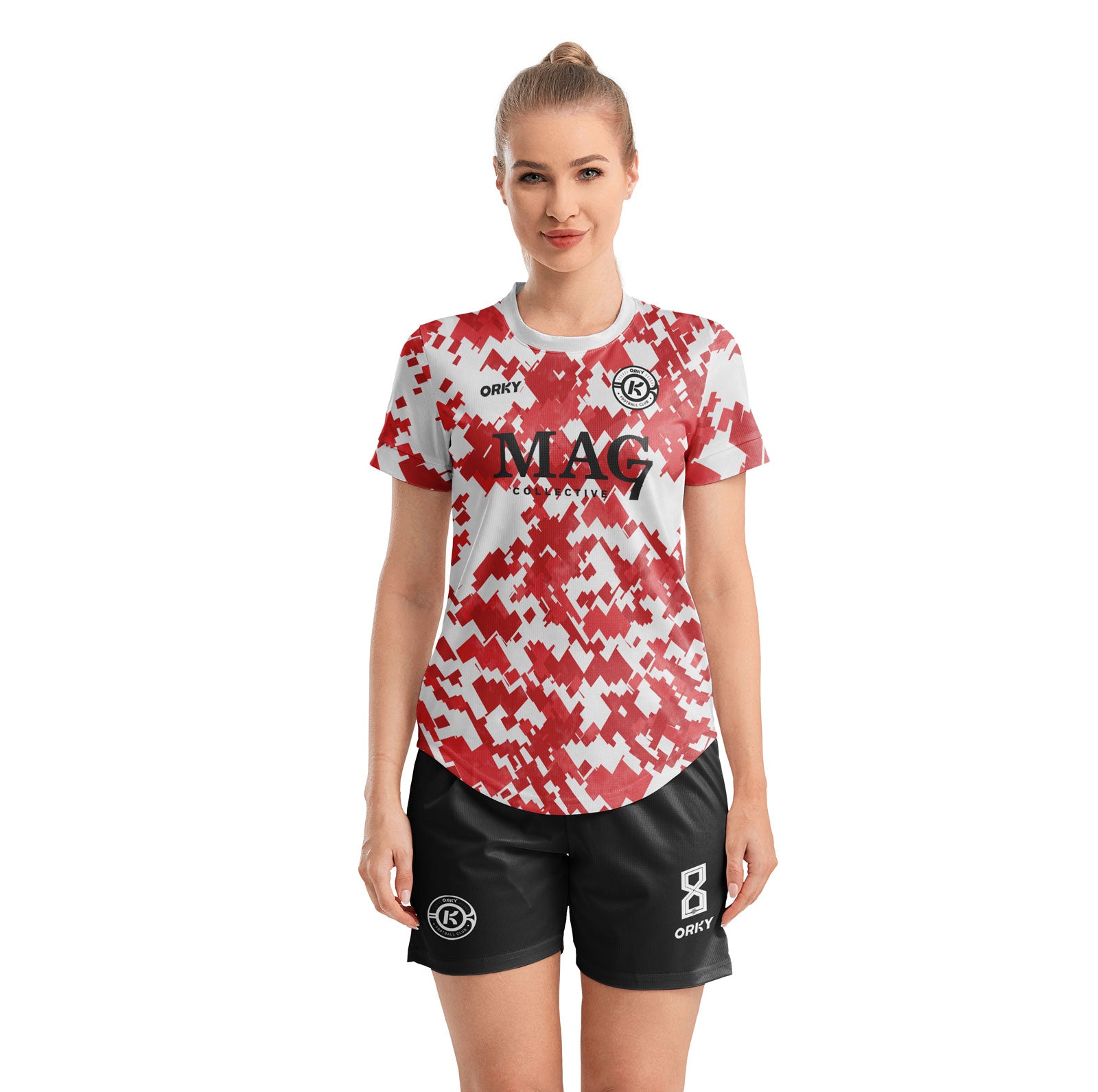 ORKY Women Soccer Jersey with Short Customize Name Number Team Uniform Camo Main image