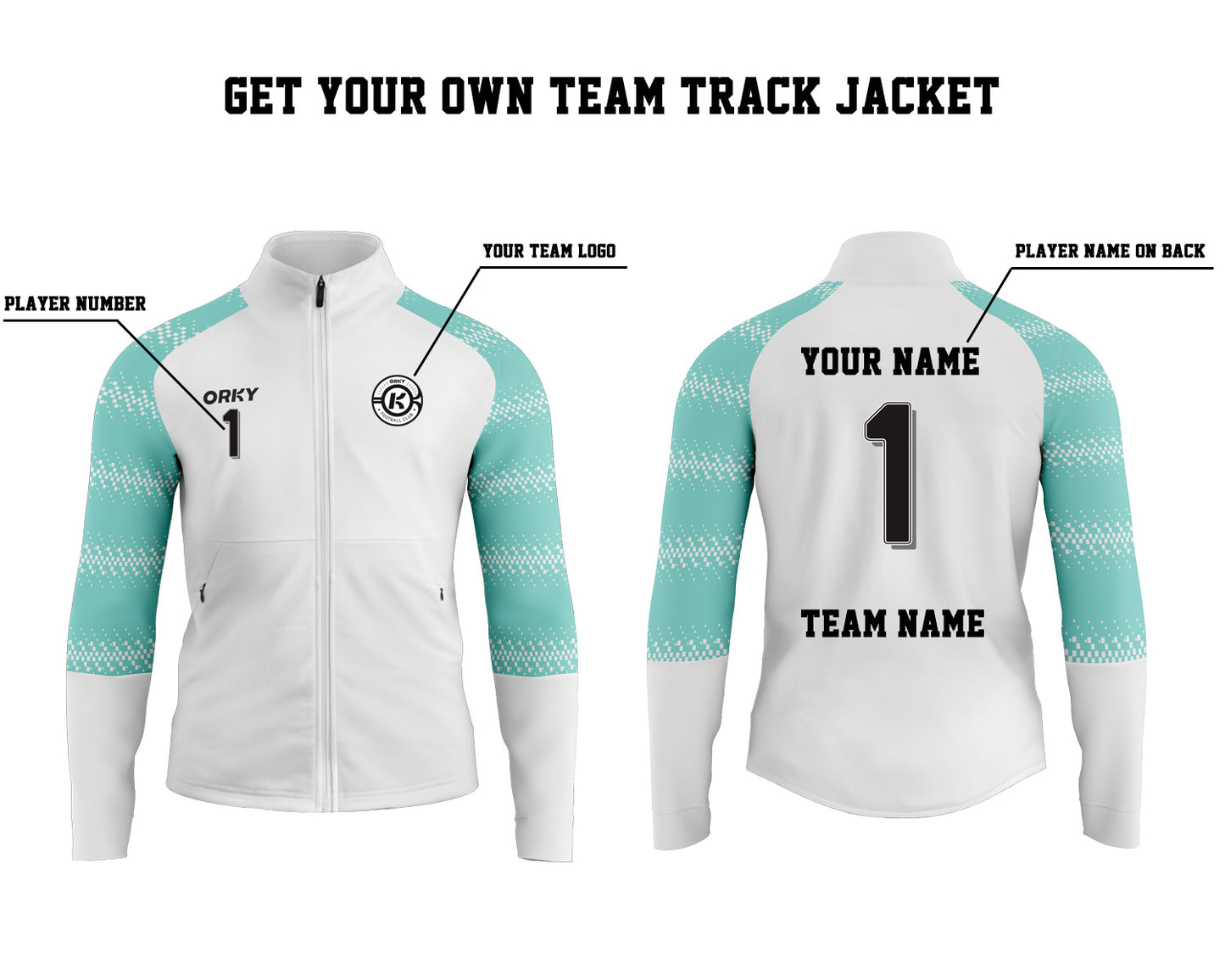 ORKY Men Customize Soccer Jacket, Personalize Logo Name Varsity Coat, Training Warm Up Outwear