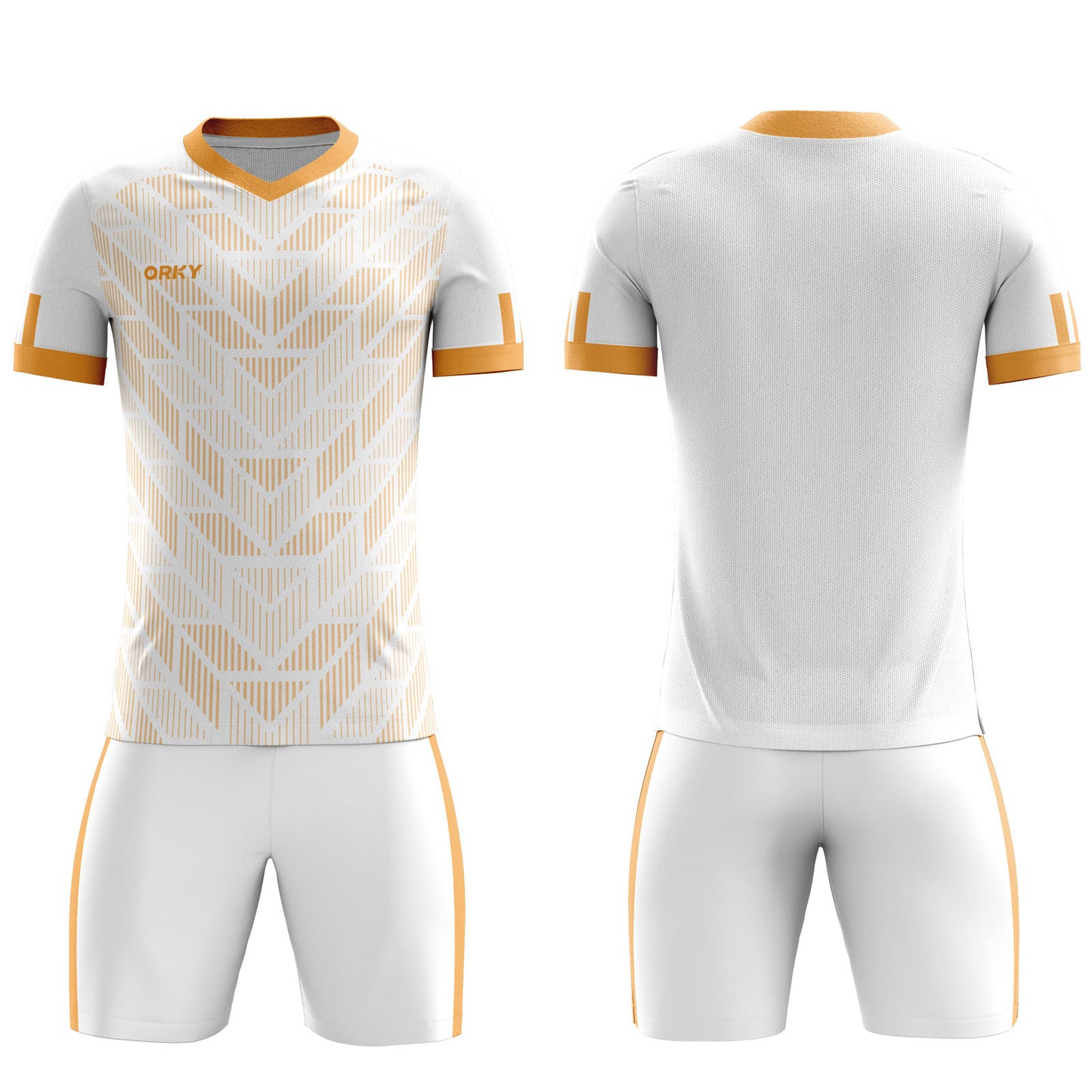 ORKY Customize Soccer Jersey with Short Kids Uniform Arrow White