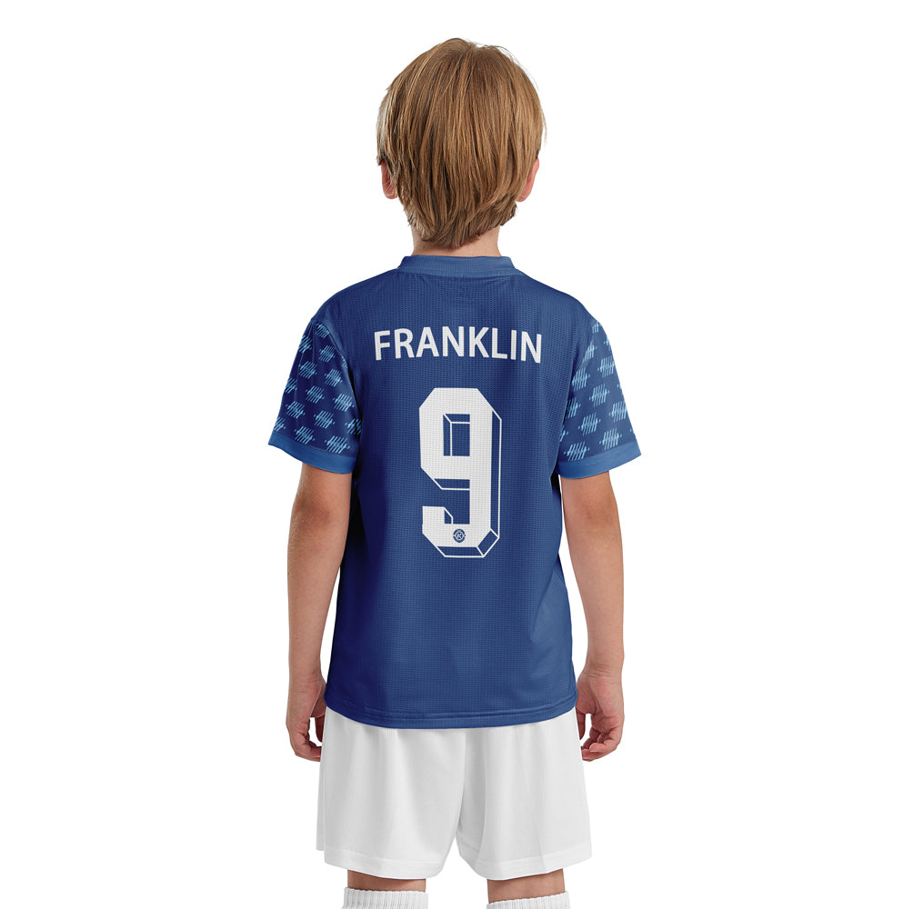 ORKY Customize Soccer Jersey Short Set Kids Youth Training Futbol Uniform Freeze Royal Blue