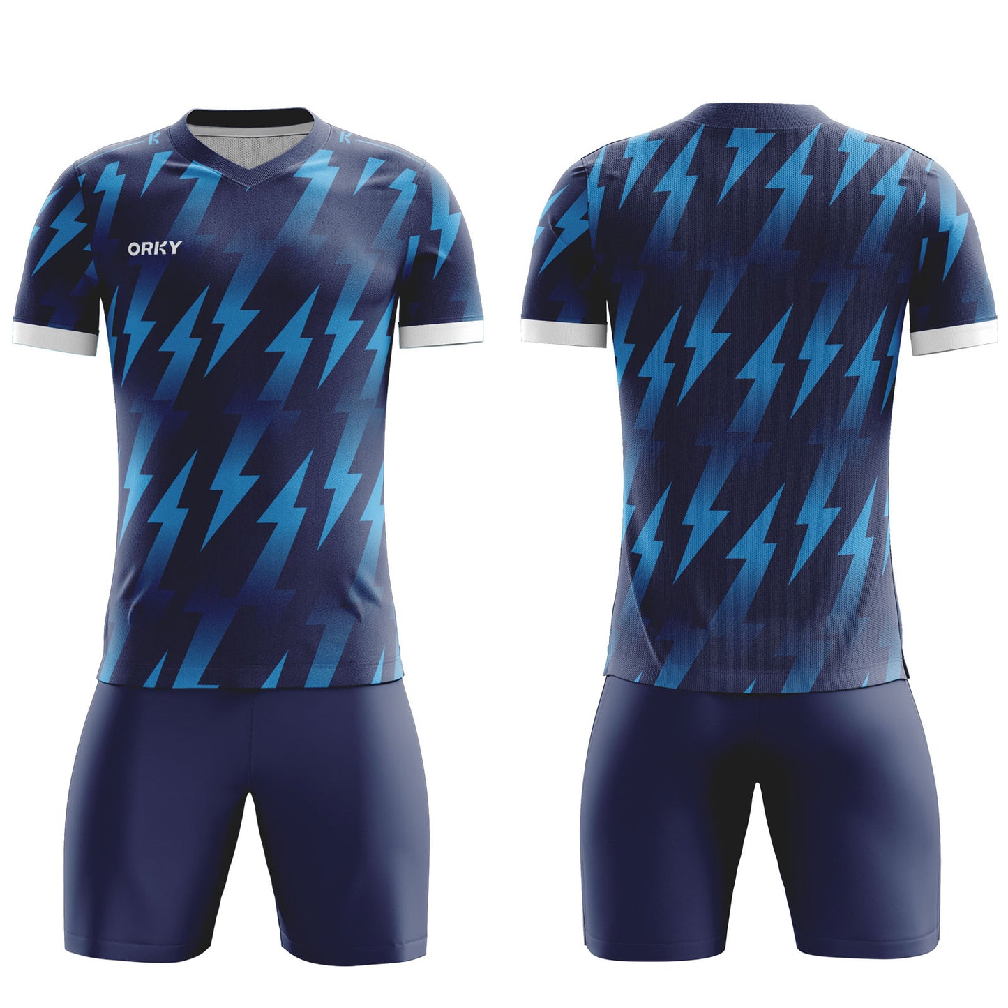 ORKY Custom Made Soccer Jersey with Short Boys Girls Training Uniform Thunder