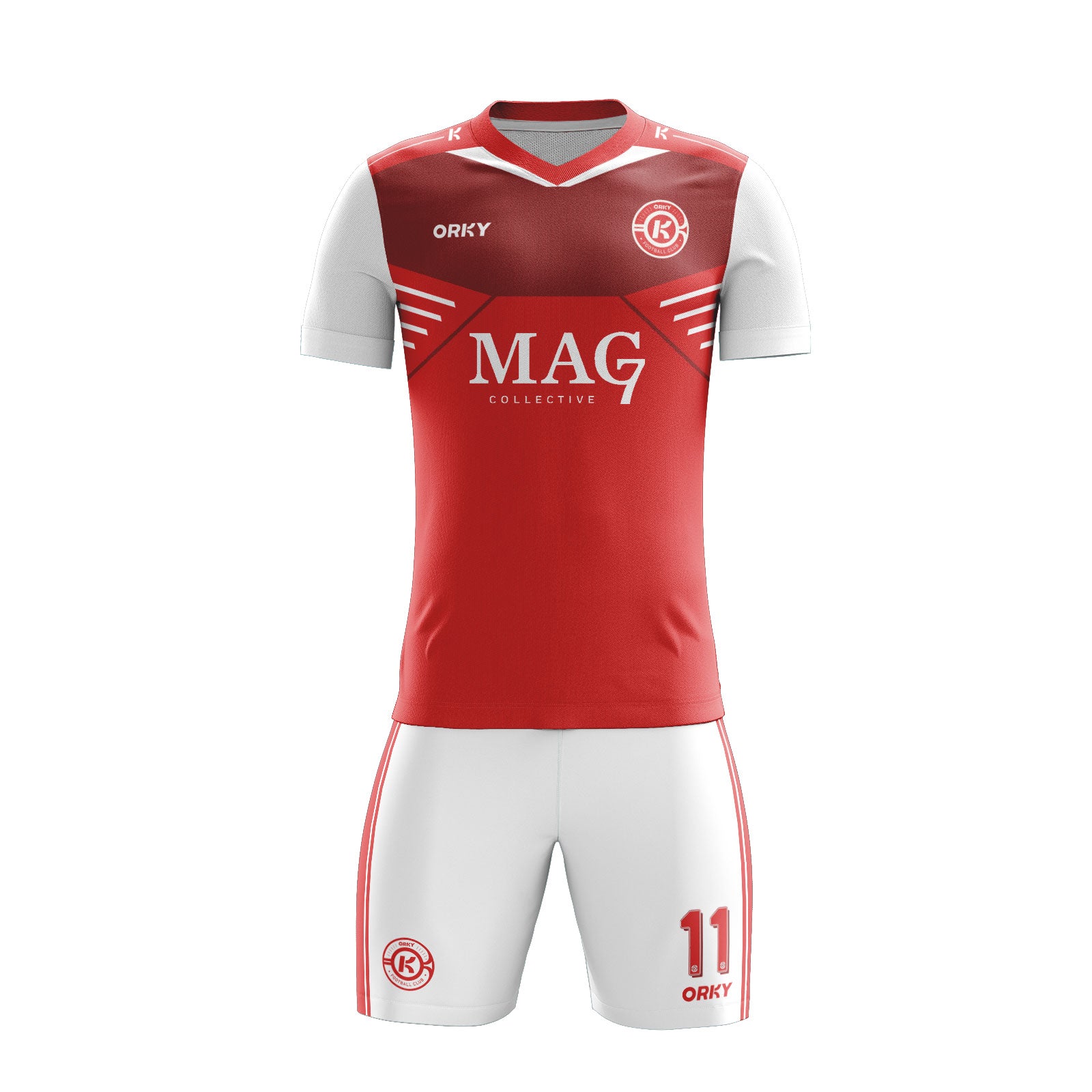ORKY Customize Soccer Jersey with Short Unique Armour Red Secondary image
