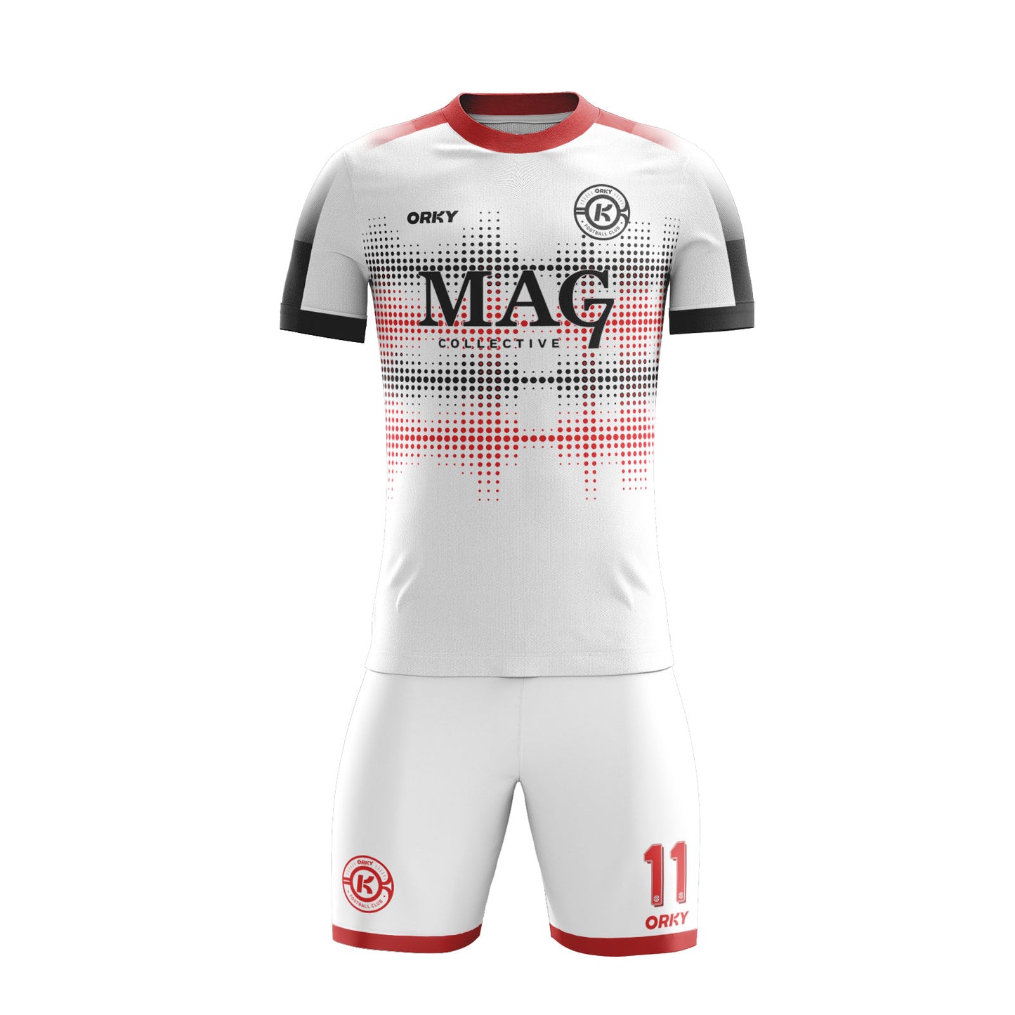 ORKY Customize Soccer Jersey with Short School Team Uniform Pixel White