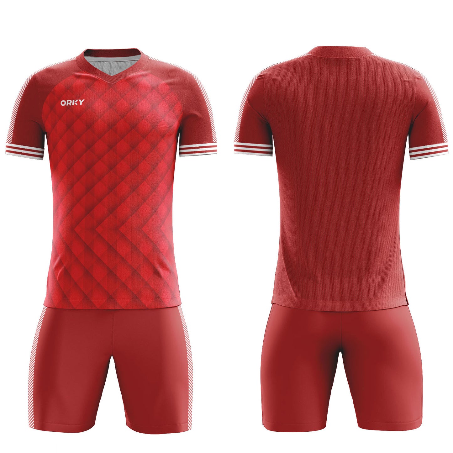 ORKY Men Soccer Shirt with Short Personalize Name Number Team Uniform Phantom Red