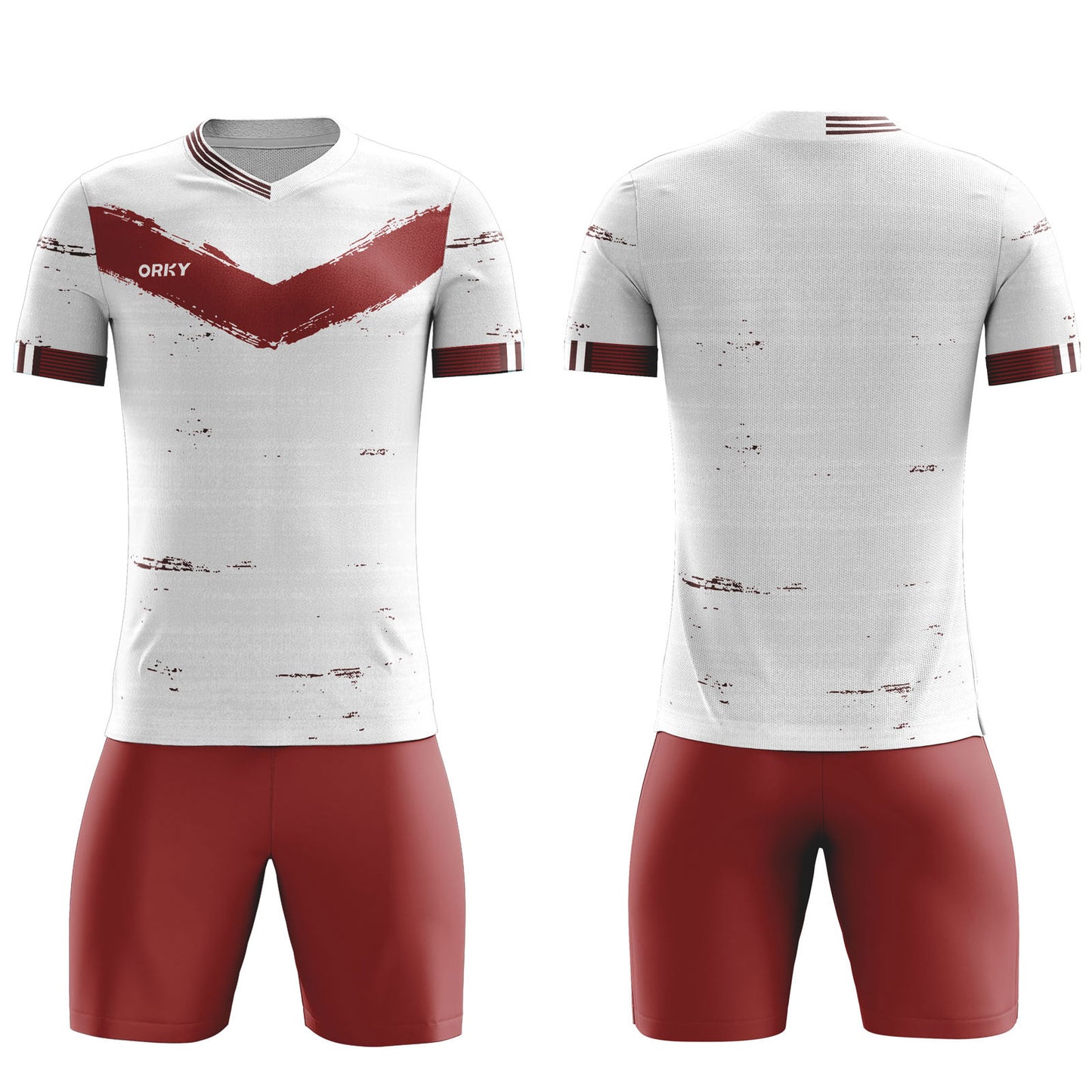 ORKY Customize Soccer Jersey with Short Unique Design Training Uniform Red Wings