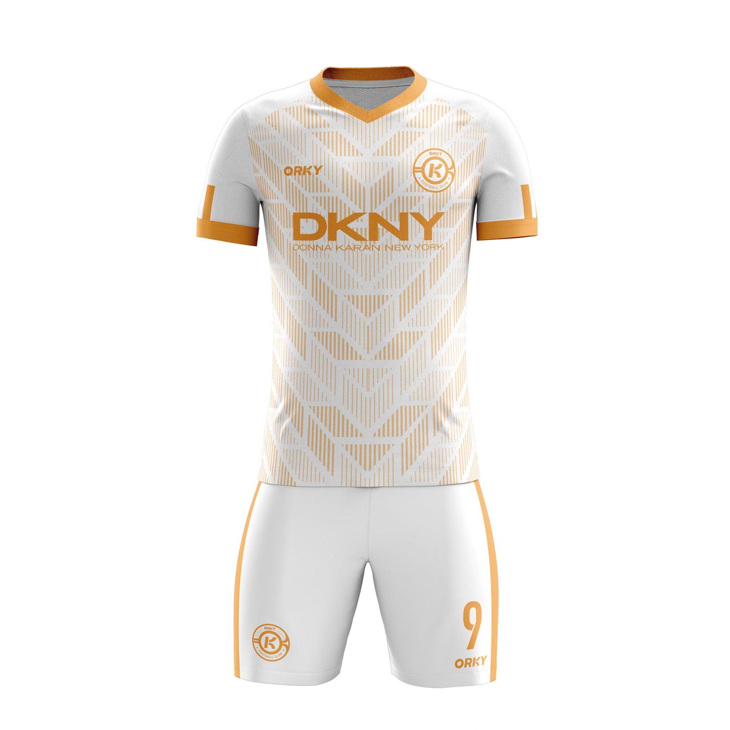 ORKY Customize Soccer Jersey with Short Kids Uniform Arrow White