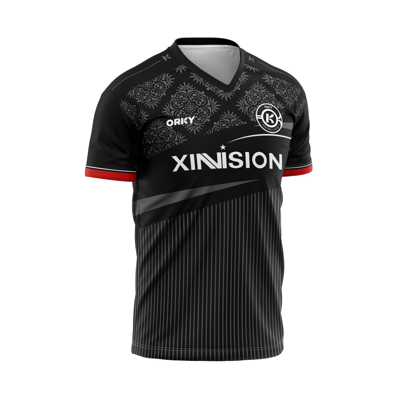 ORKY Customize Soccer Shirt with Short Men Team Kit Flowers Black Main image