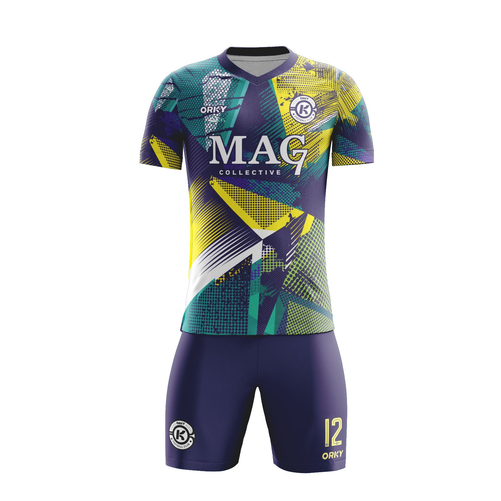 ORKY Personalize Name Number Logo Soccer Jersey with Short Kids Kit GRAFFITI Secondary image