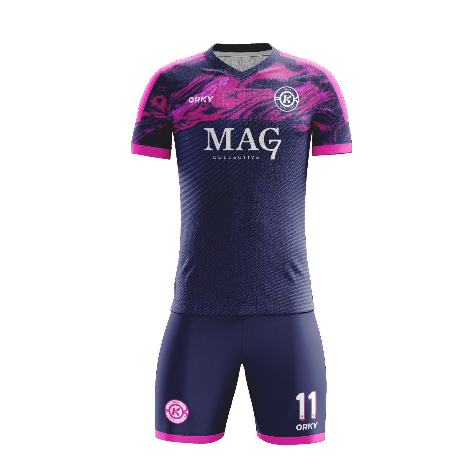 ORKY Customize Soccer Jersey with Short Men Team Kit Galaxy Blue Secondary image