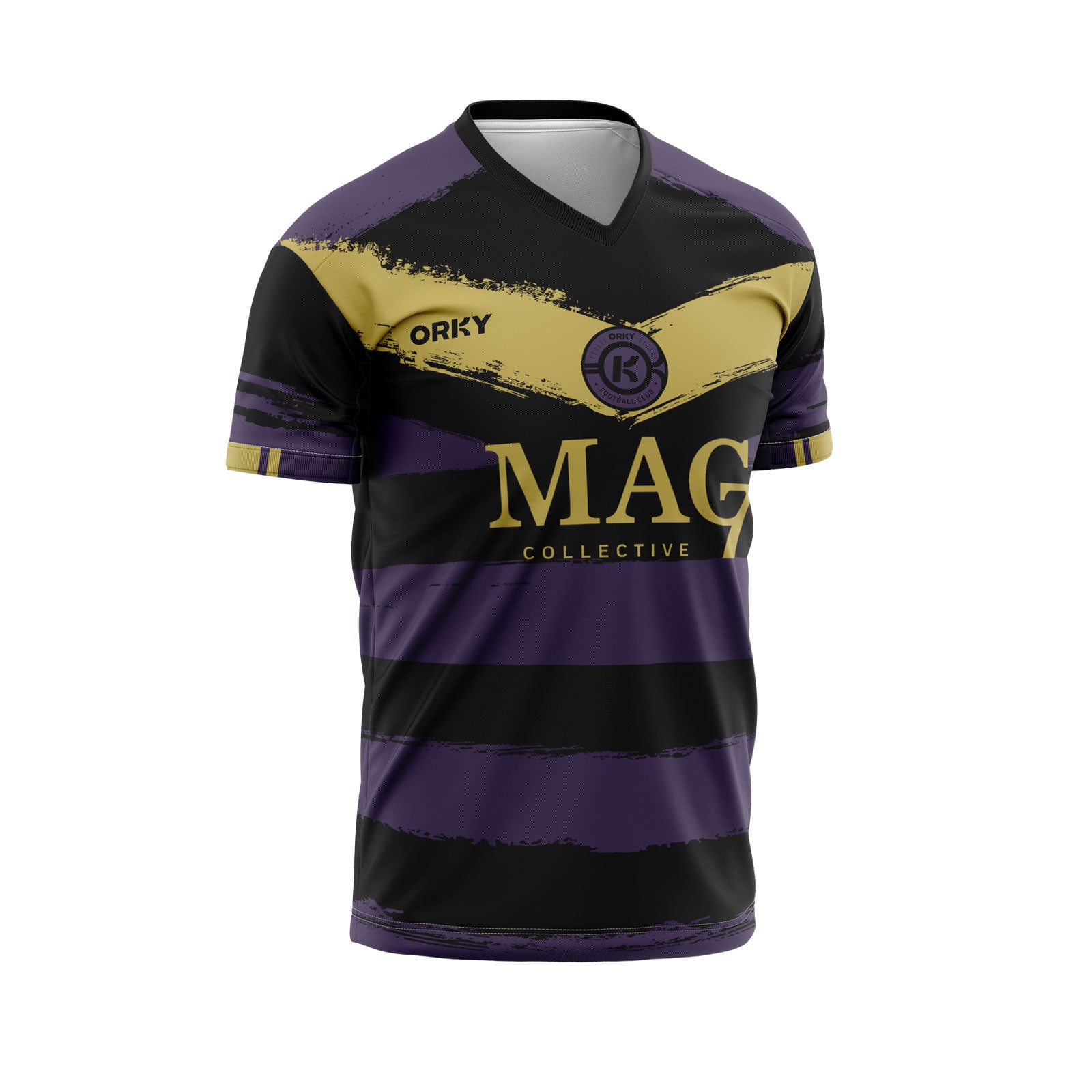 ORKY personalize Name Number Soccer Uniform Men Jersey with Short Gold Wings Main image