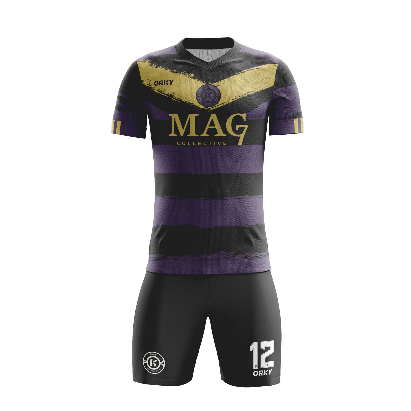 ORKY personalize Name Number Soccer Uniform Men Jersey with Short Gold Wings Secondary image