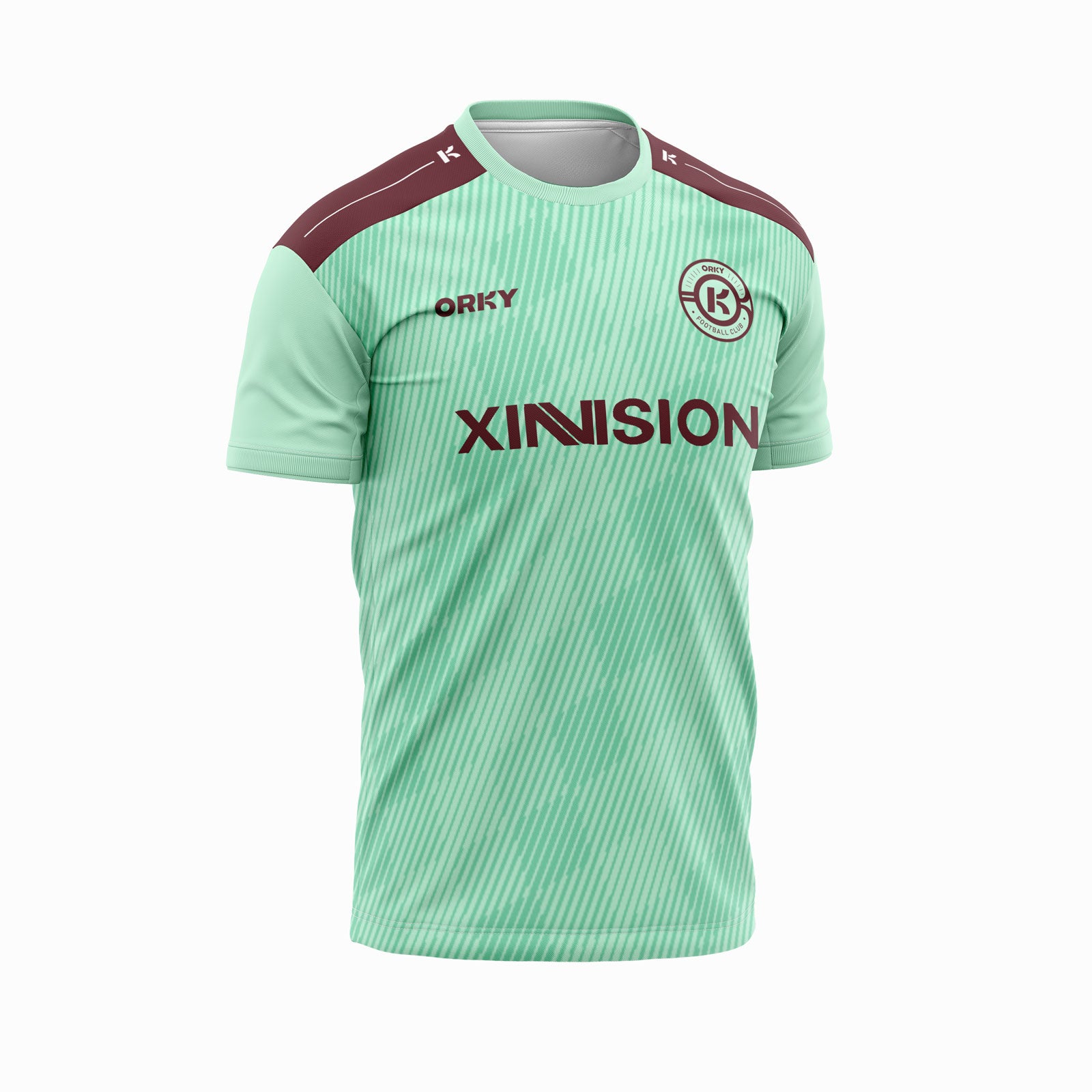 ORKY Men Soccer Jersey with Short Personalize Design Football Team Uniform Green Checker Main image