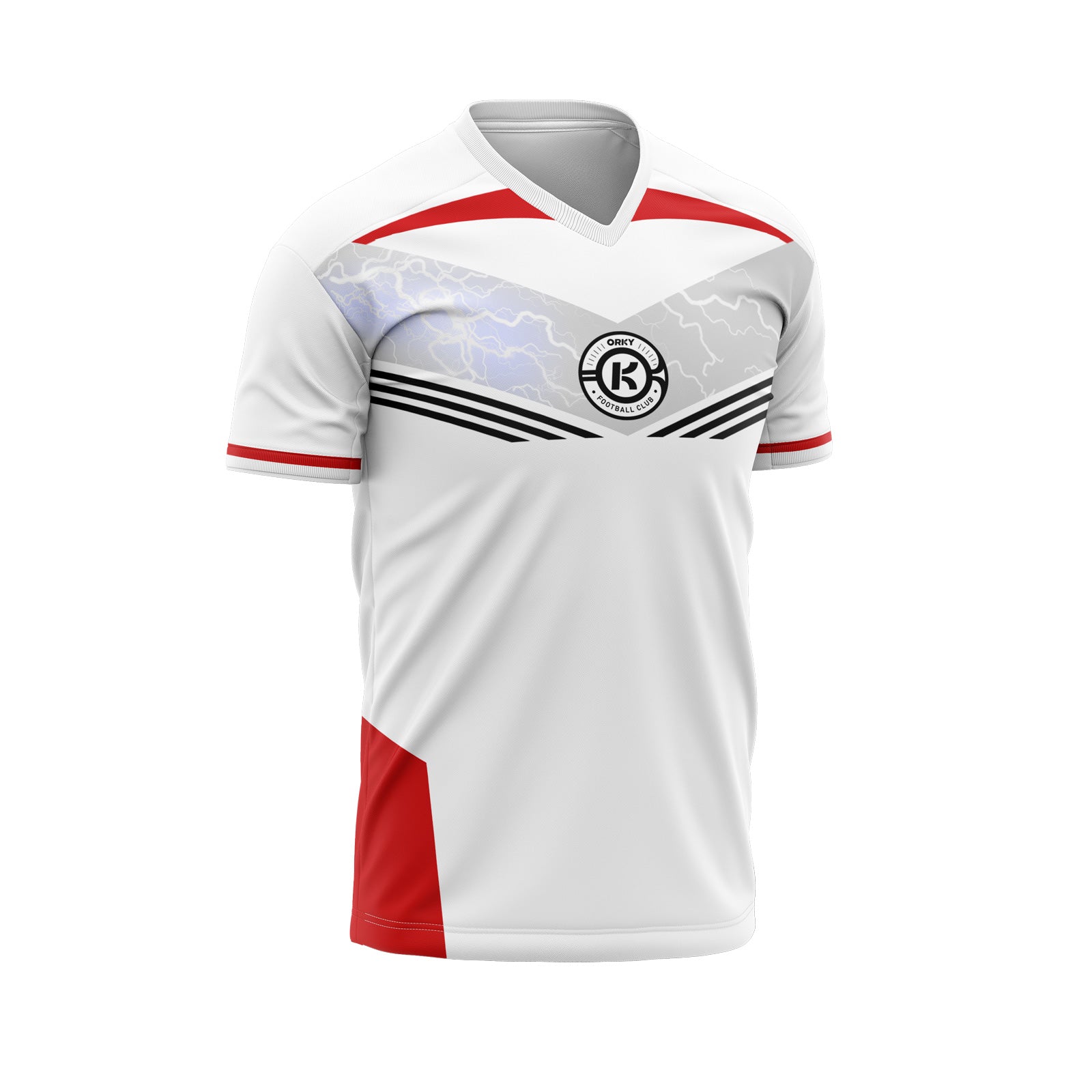 ORKY personalize Name Number Soccer Uniform Men Jersey with Short Lighting White Main image