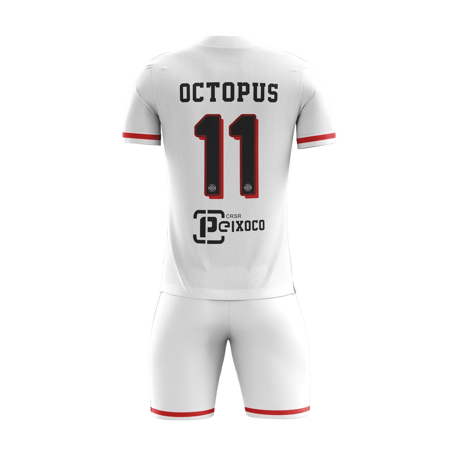 ORKY personalize Name Number Soccer Uniform Men Jersey with Short Lighting White