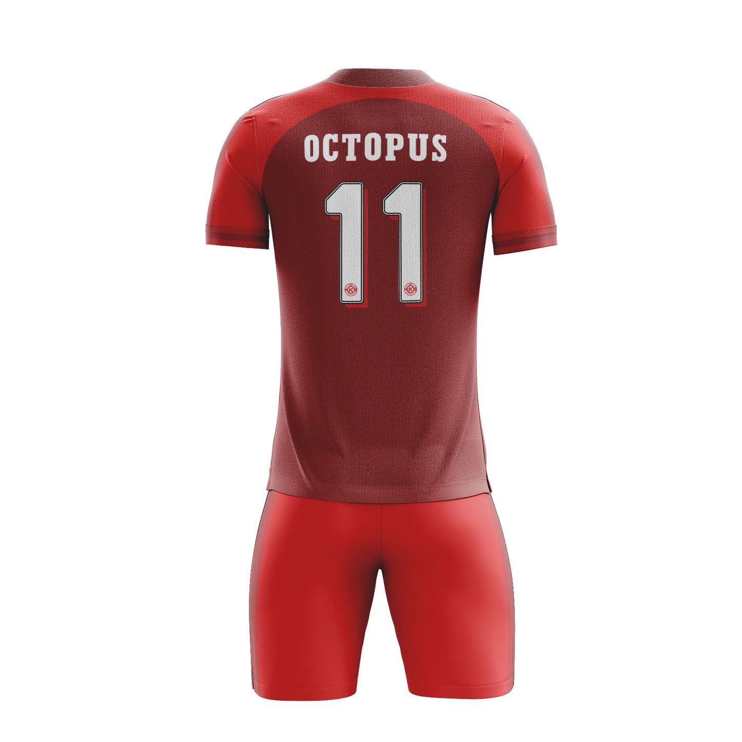 ORKY Soccer Uniform Men Jersey with Short Personalize Name Number Lines Red