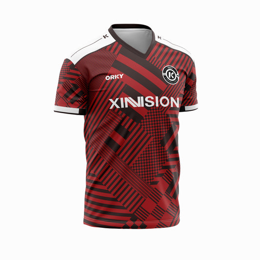 ORKY Men Kids Custom Soccer Uniform, Good Gift for Soccer Fans, Football Team Kit Red Decorate