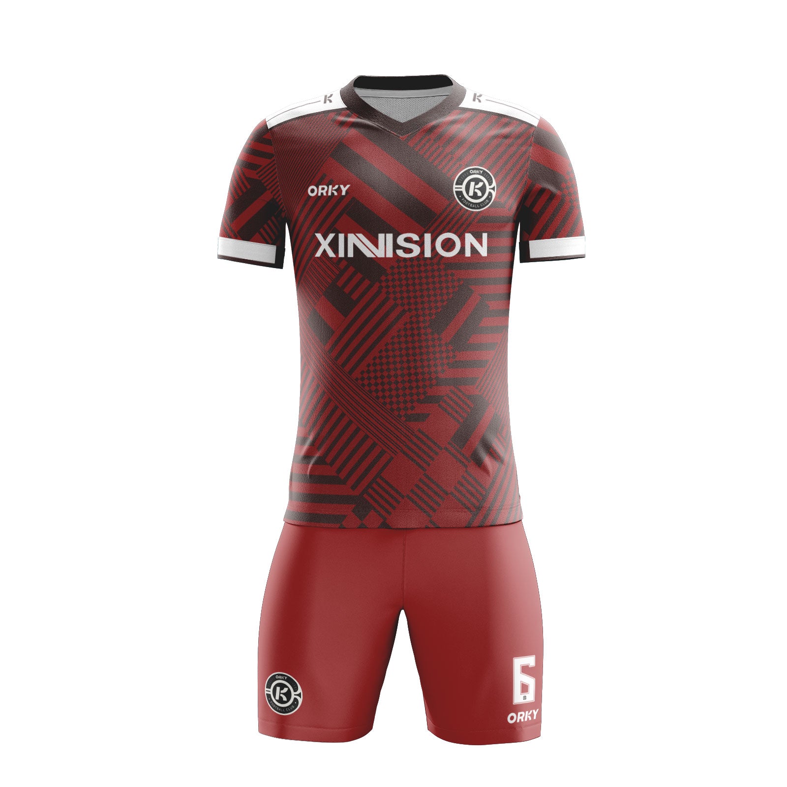 ORKY Men Kids Custom Soccer Uniform, Good Gift for Soccer Fans, Football Team Kit Red Decorate Secondary image