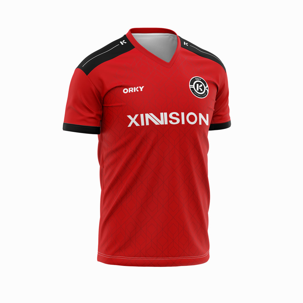 ORKY Personalize Name Soccer Jersey, Good Choice for Fans, Professional Football Uniform Red Square