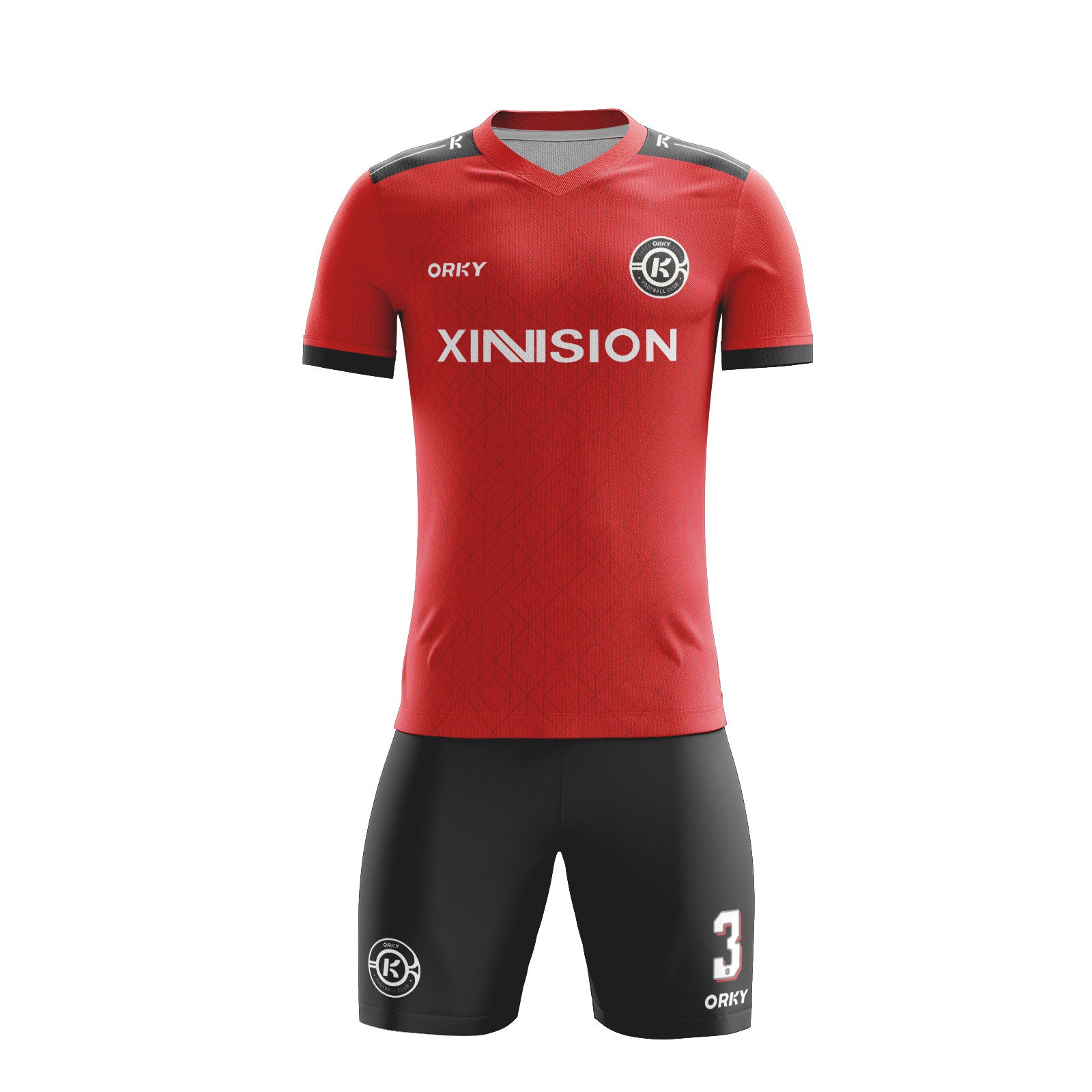 ORKY Personalize Name Soccer Jersey, Good Choice for Fans, Professional Football Uniform Red Square Secondary image