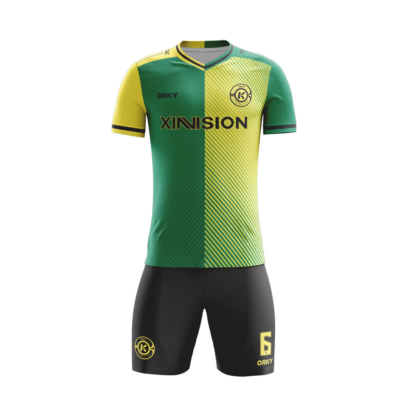 ORKY Personalize Name Soccer Jersey, Good Choice for Fans, Professional Football Uniform Red Stripe Symmetric Secondary image