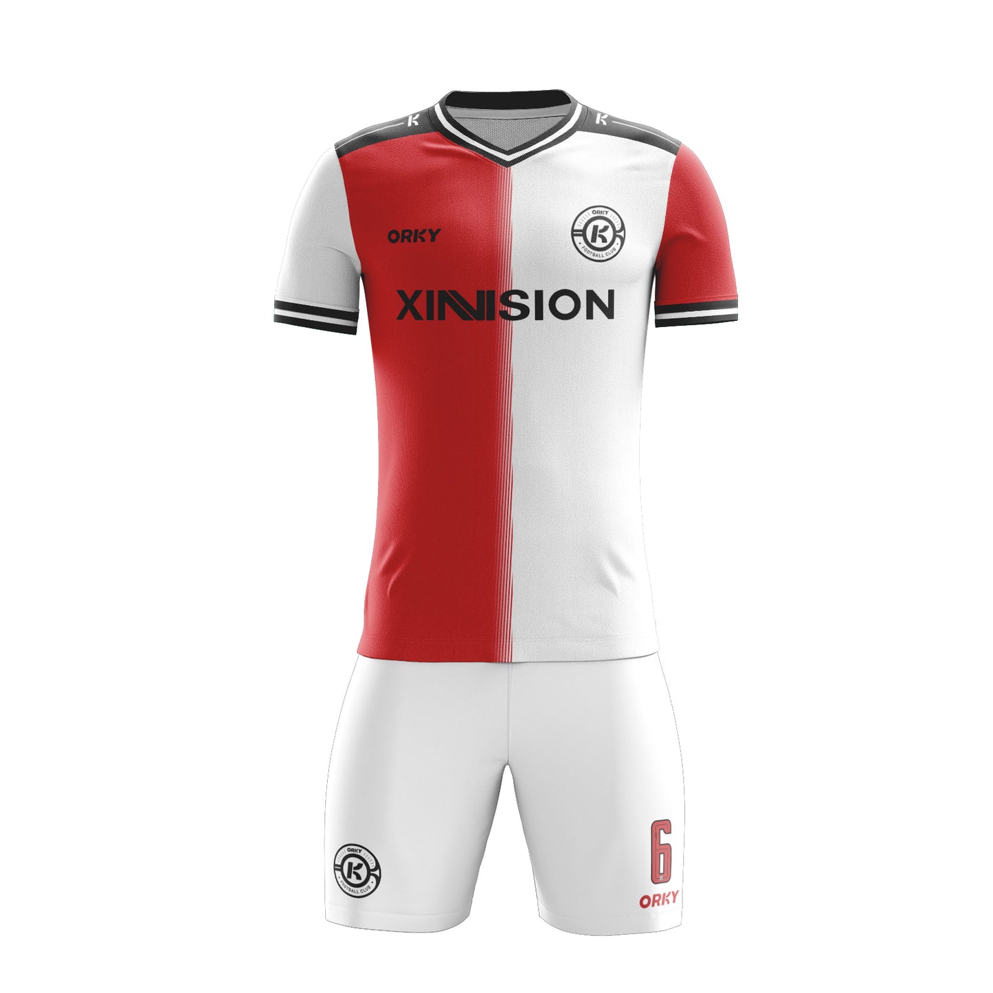 ORKY Personalize Name Soccer Jersey, Good Choice for Fans, Professional Football Uniform Red White Fusion