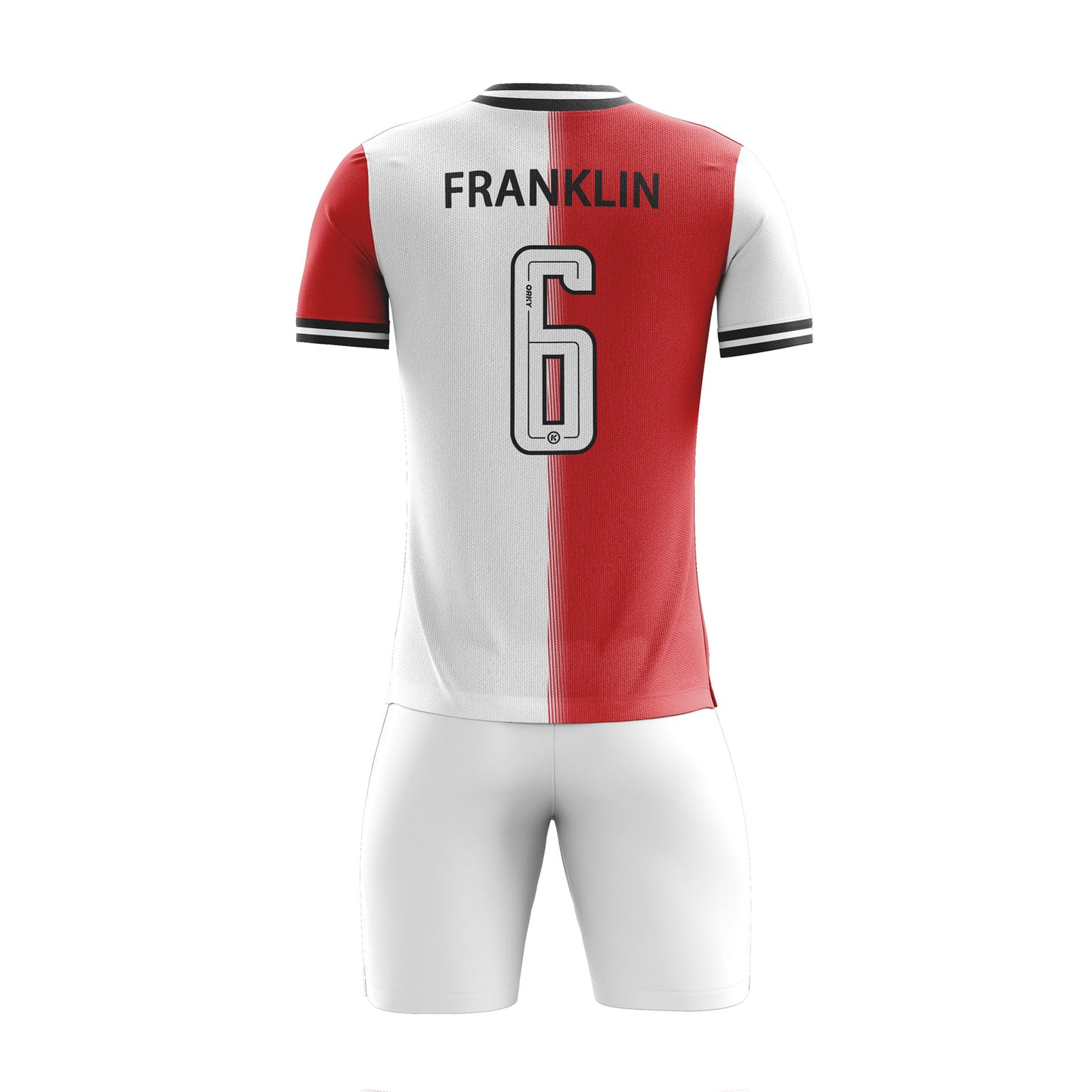 ORKY Personalize Name Soccer Jersey, Good Choice for Fans, Professional Football Uniform Red White Fusion