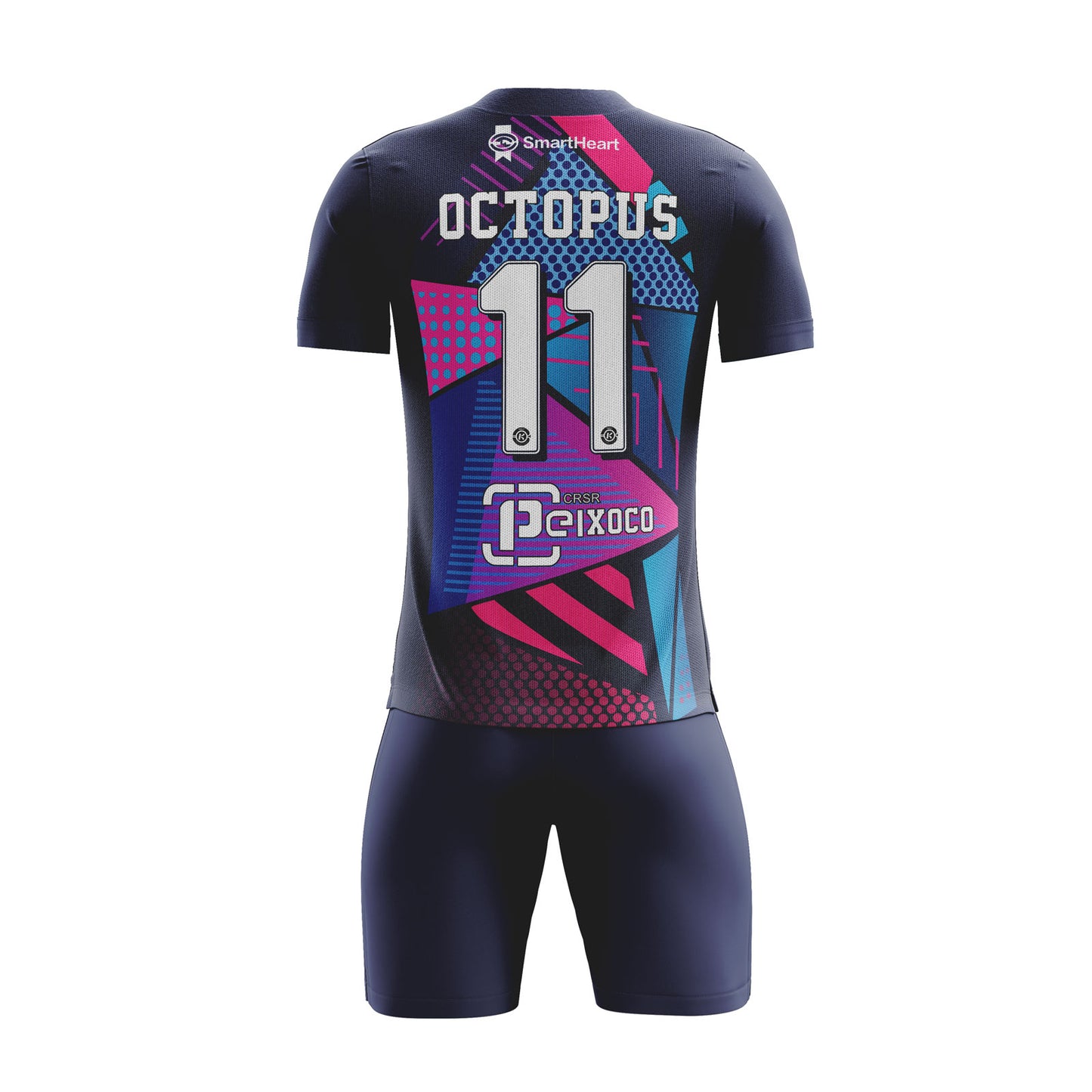 ORKY Customize Soccer Jersey with Short Unique Triangle Blue