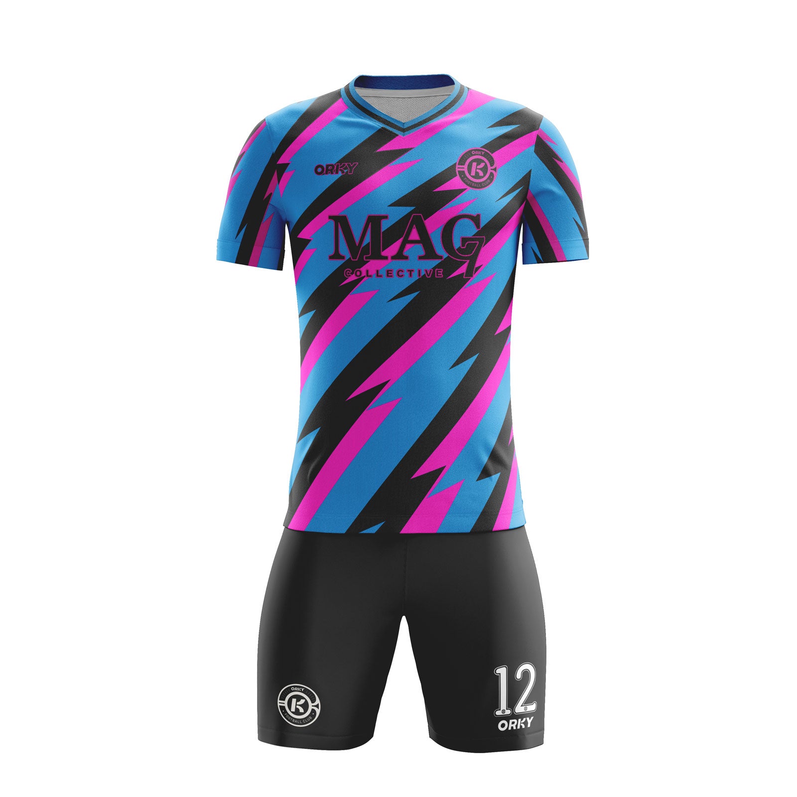 ORKY Customize Soccer Jersey with Short Men Team Uniform Bicolor Lighting