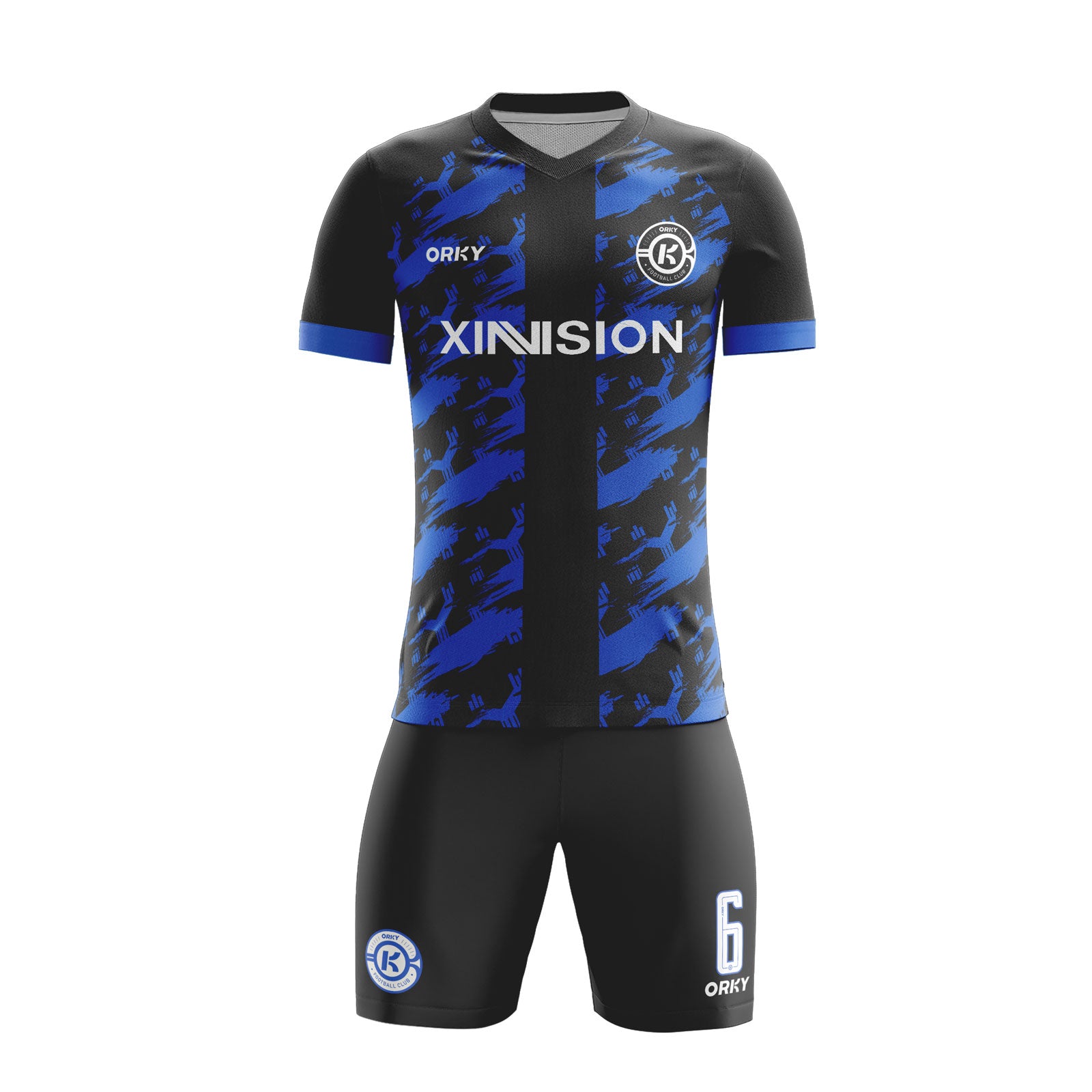 ORKY Men Custom Football Jersey with Short Kids Training Match Full Uniform Black Cloud Secondary image