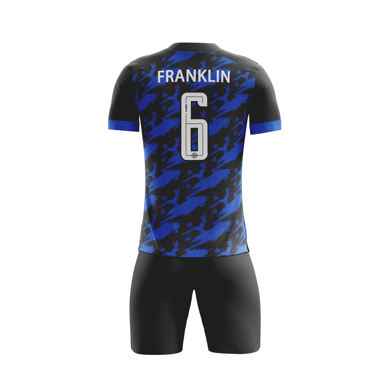 ORKY Men Custom Football Jersey with Short Kids Training Match Full Uniform Black Cloud