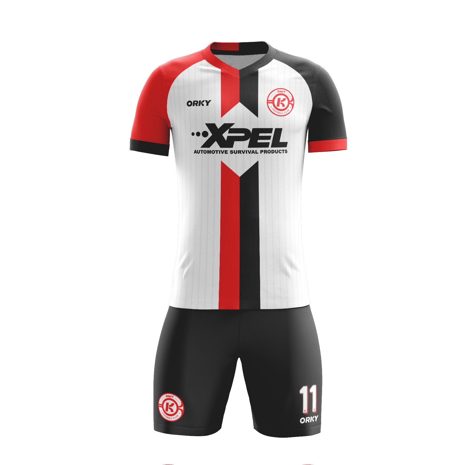 ORKY Customize Soccer Jersey with Short Men Team Uniform Black Red Arrow Secondary image