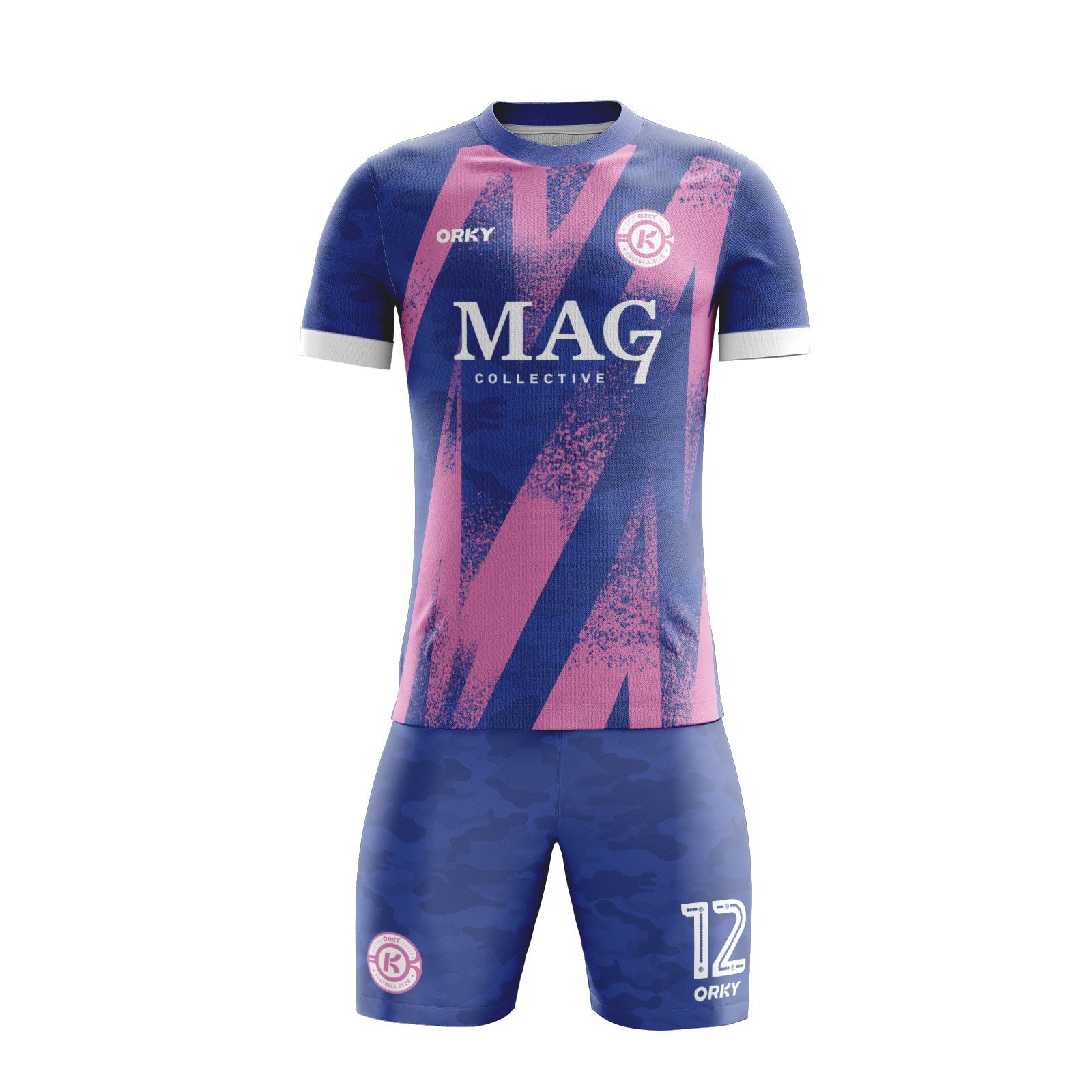 ORKY Customize Soccer Jersey with Short Men Team Uniform Blue Camo Secondary image