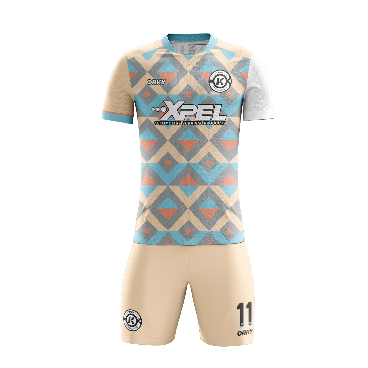 ORKY Boys Soccer Shirt with Short Personalize Name Number Team Uniform Colorful Block