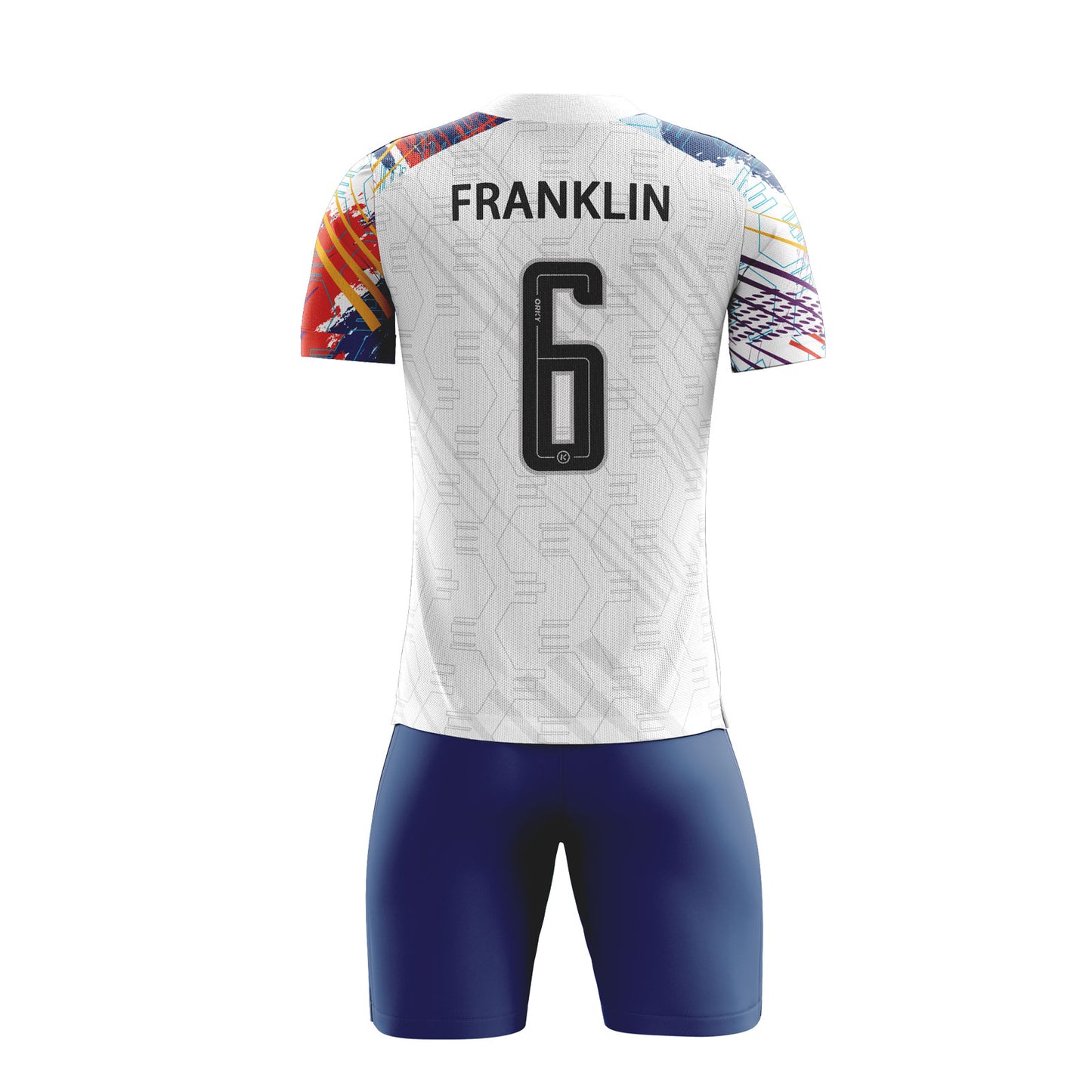 ORKY Customizable Short Soccer Uniform With Element, Name & Number on Back, Logo & Brand on Chest