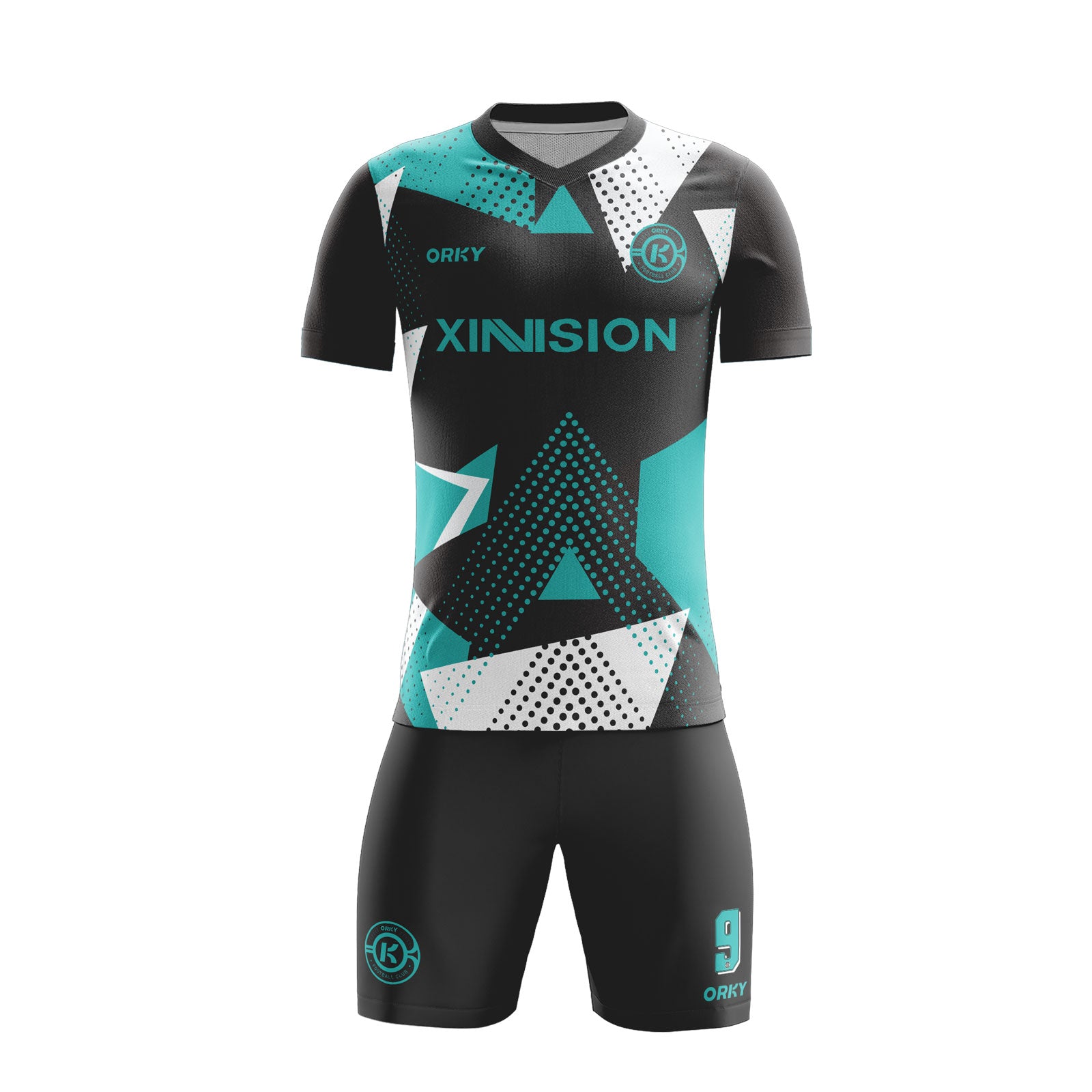 ORKY personalize Name Number Soccer Uniform Men Jersey with Short Geometry Secondary image