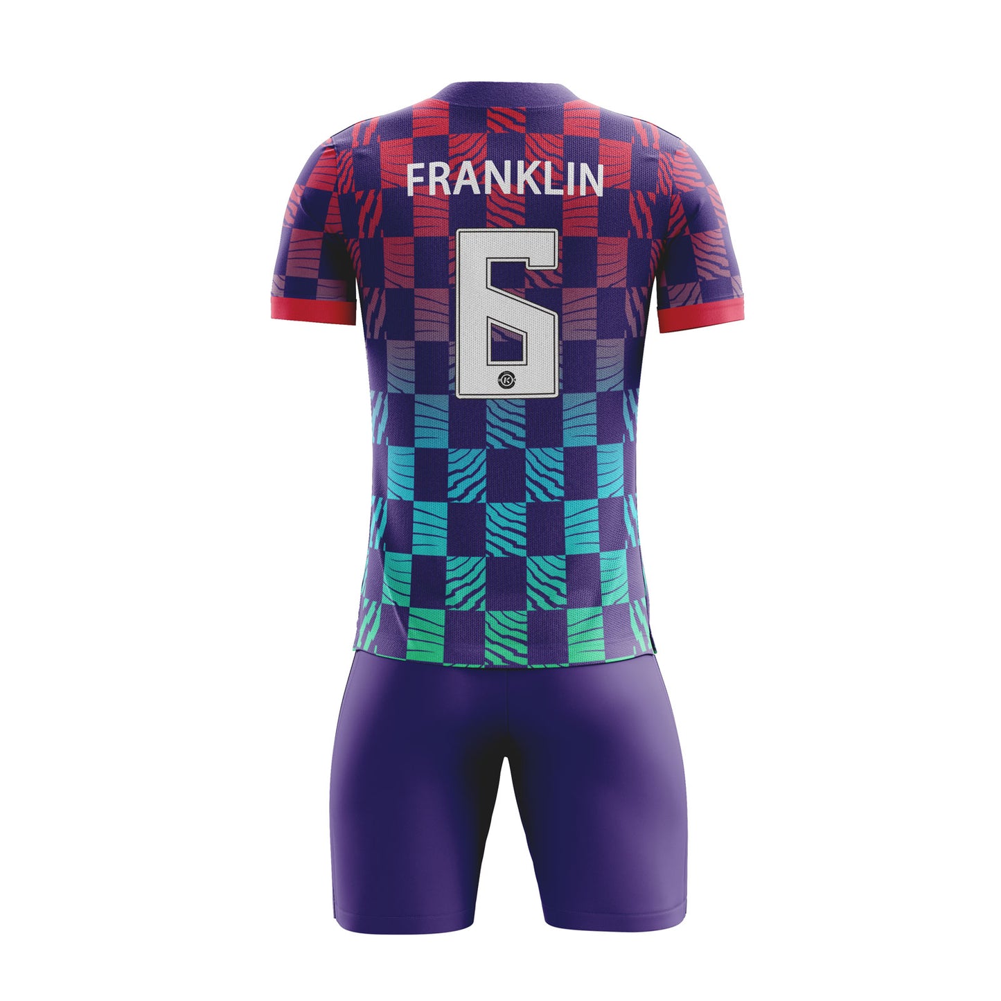 ORKY Men Soccer Jersey with Short Personalize Design Football Team Uniform Gradient Checker