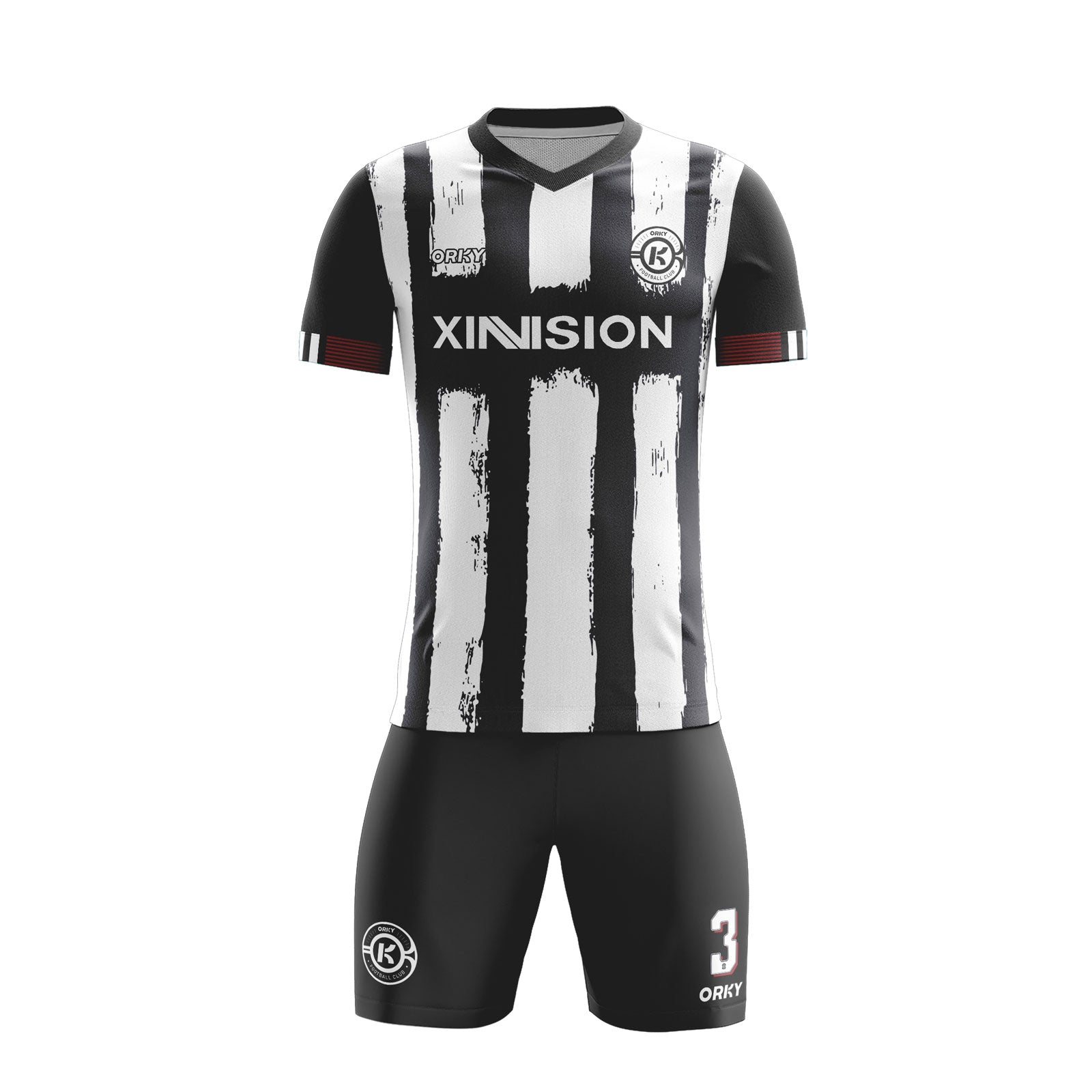 ORKY Men Custom Football Jersey with Short Kids Training Match Full Uniform Paw Print Secondary image