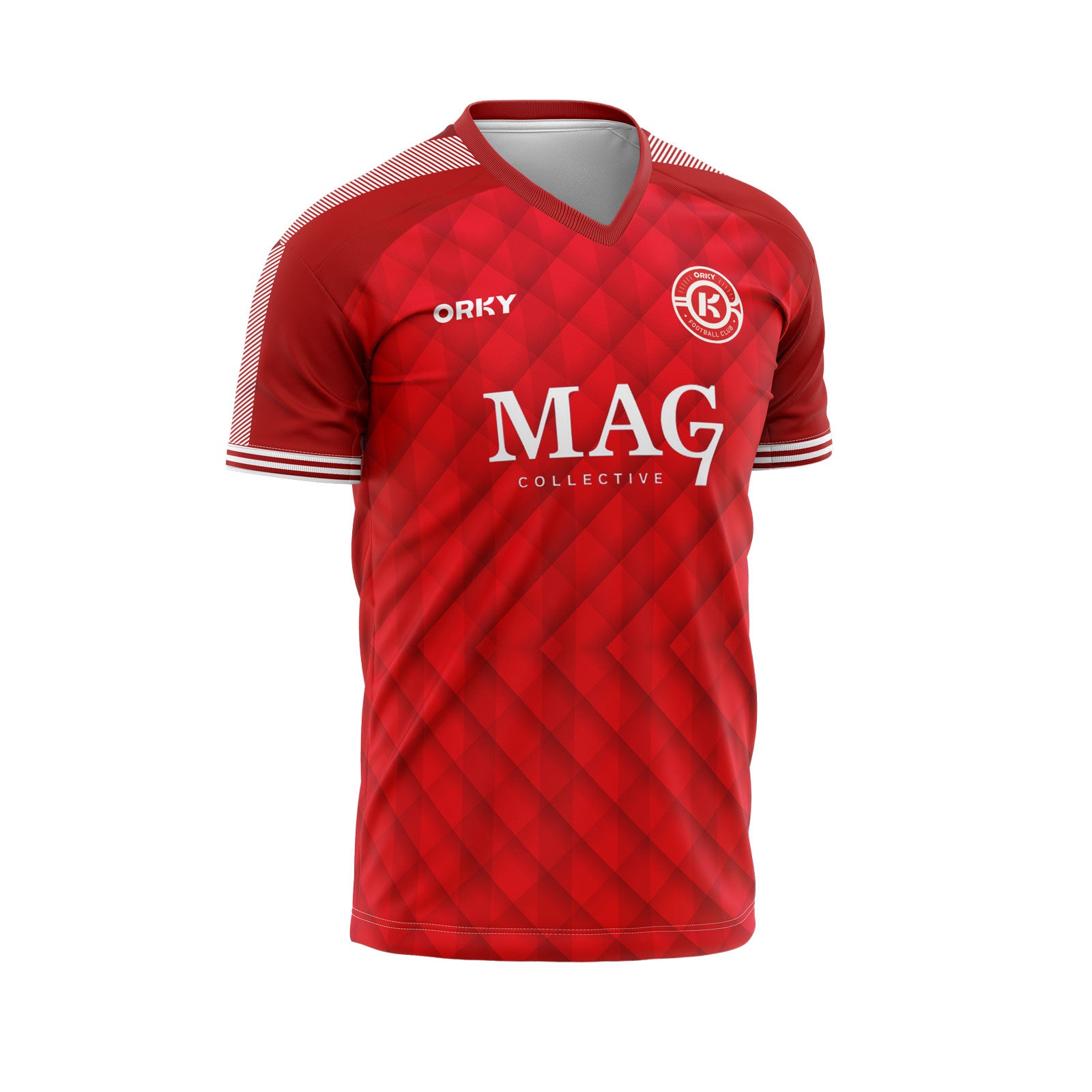 ORKY Men Soccer Shirt with Short Personalize Name Number Team Uniform Phantom Red Main image