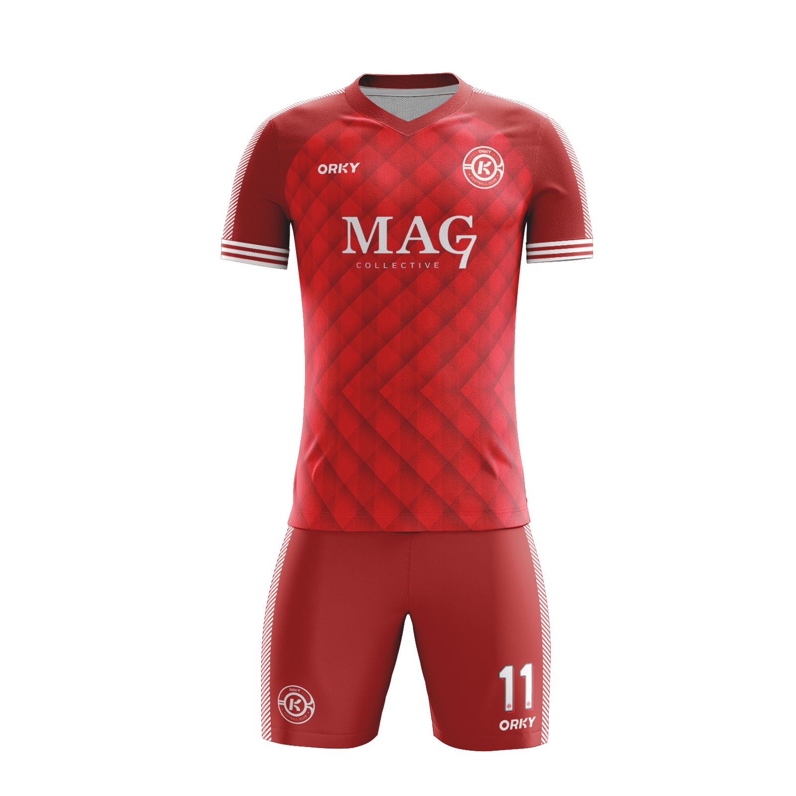 ORKY Men Soccer Shirt with Short Personalize Name Number Team Uniform Phantom Red