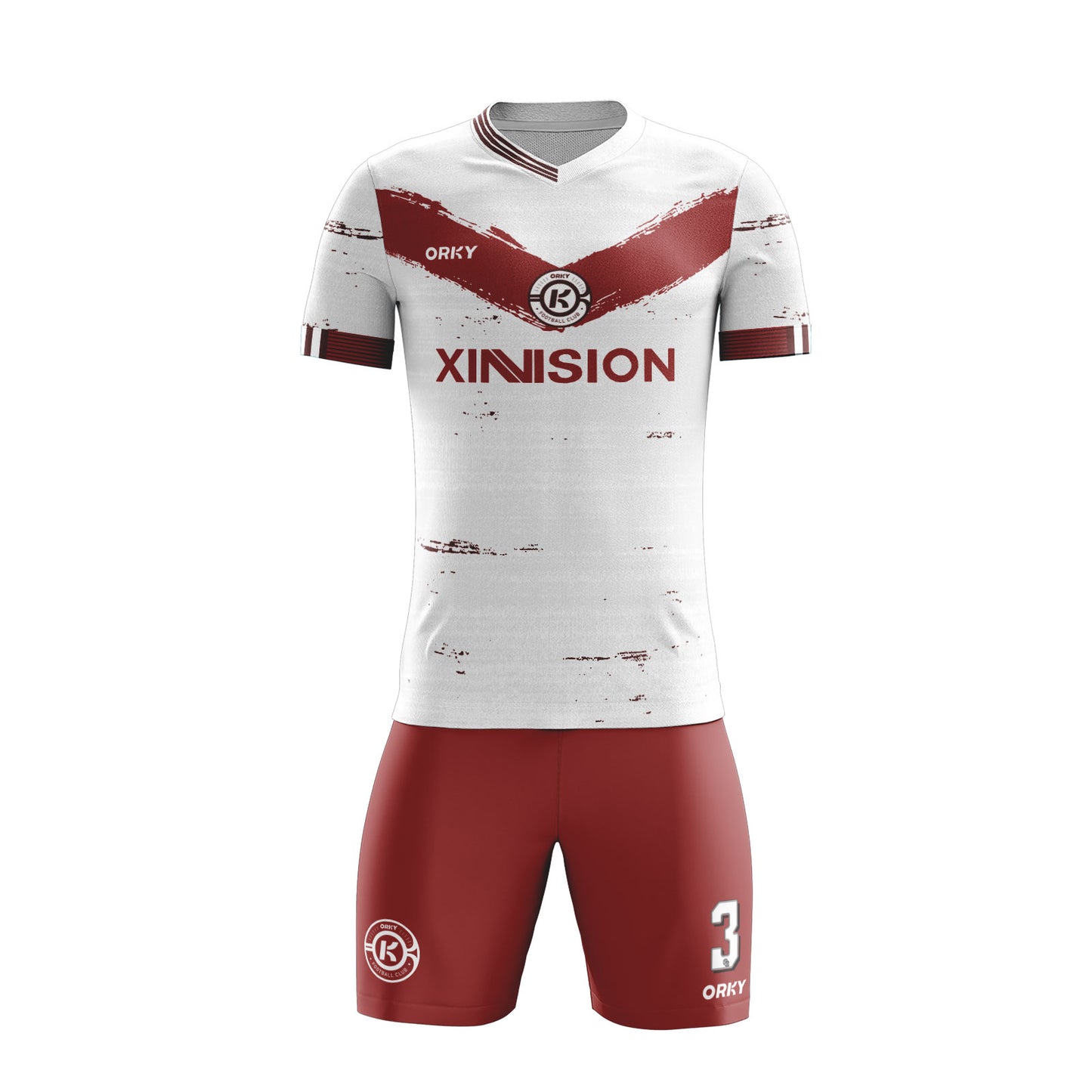 ORKY Customize Soccer Jersey with Short Unique Design Training Uniform Red Wings