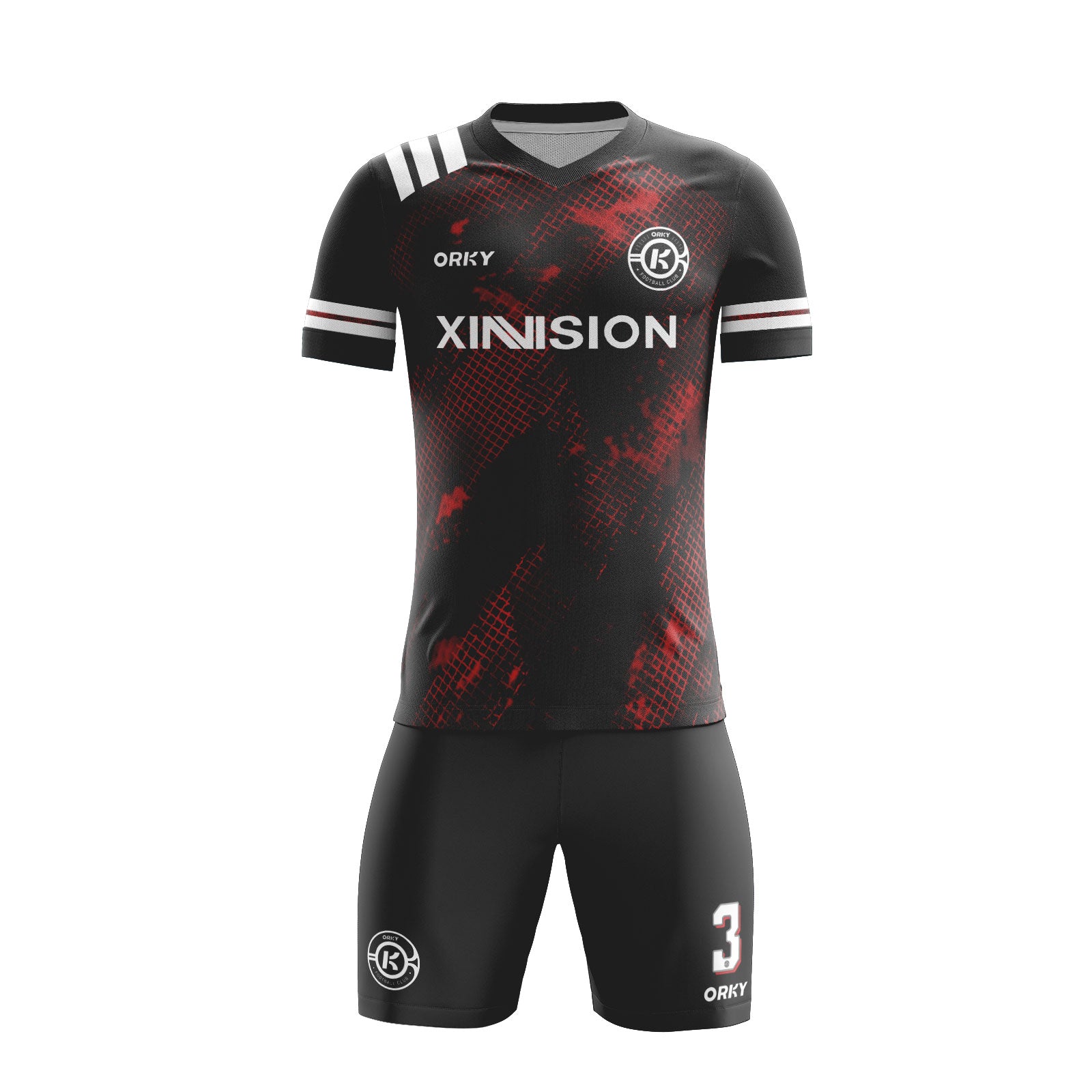 ORKY Personalize Name Soccer Jersey, Good Choice for Fans, Professional Football Uniform Red Trap Secondary image