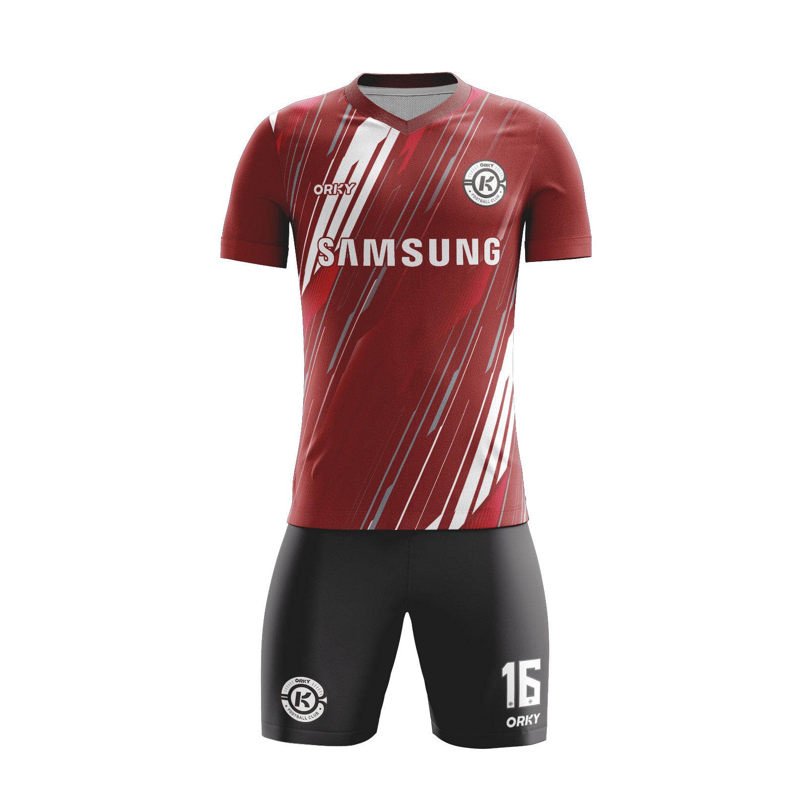 ORKY Personalize Name Soccer Jersey, Good Choice for Fans, Professional Football Uniform Red White Stripe Secondary image