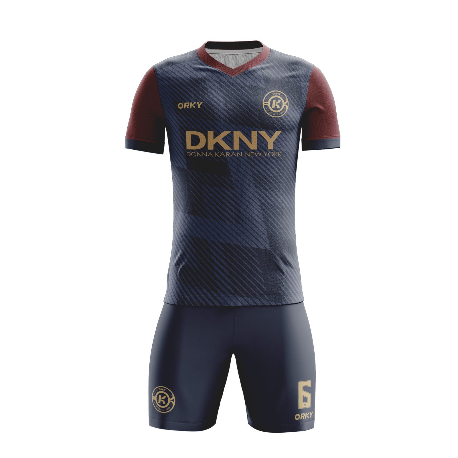 ORKY Men Custom Football Jersey with Short Kids Training Match Full Uniform Shadow Angle Secondary image